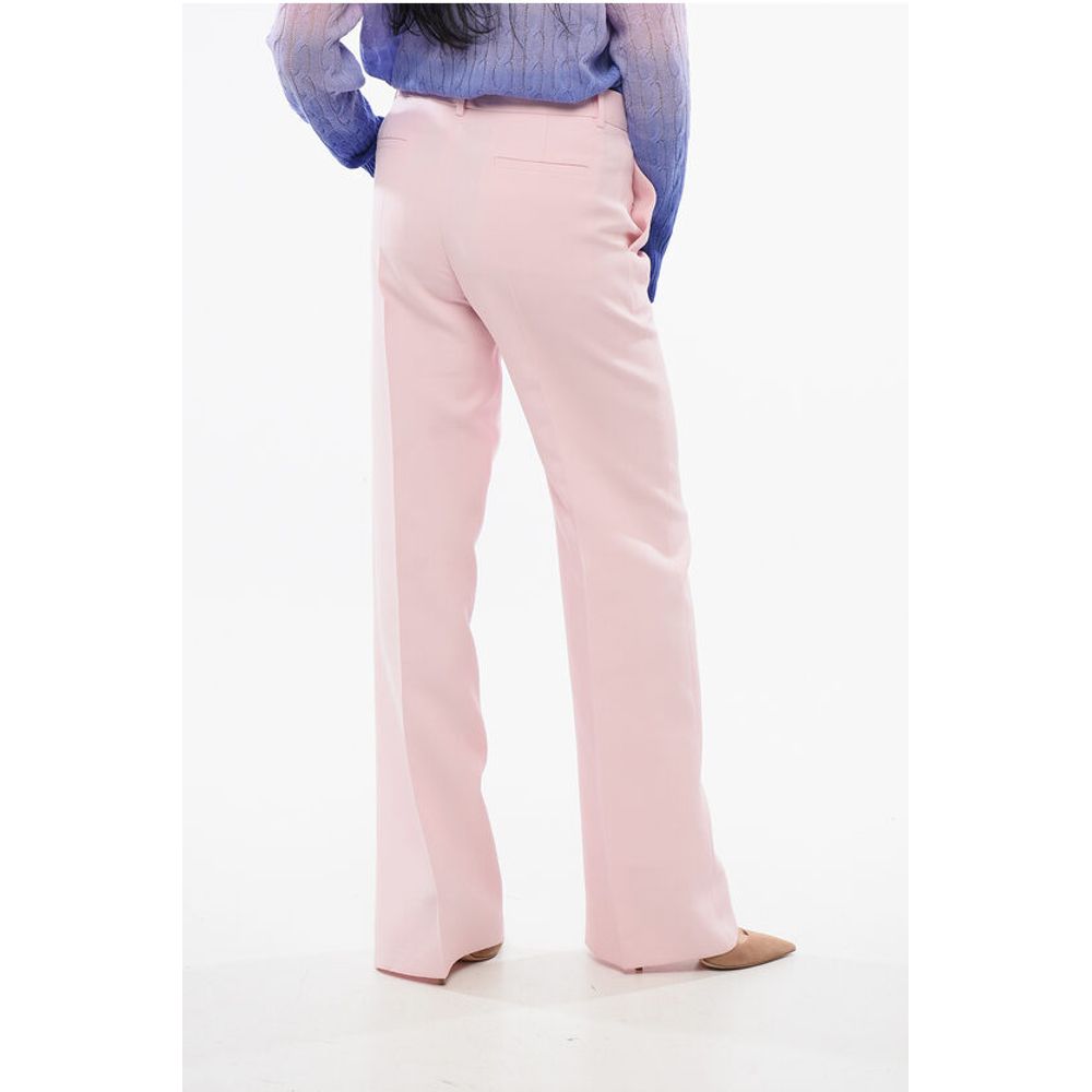 Valentino Crepe Wide Pants with Pleats