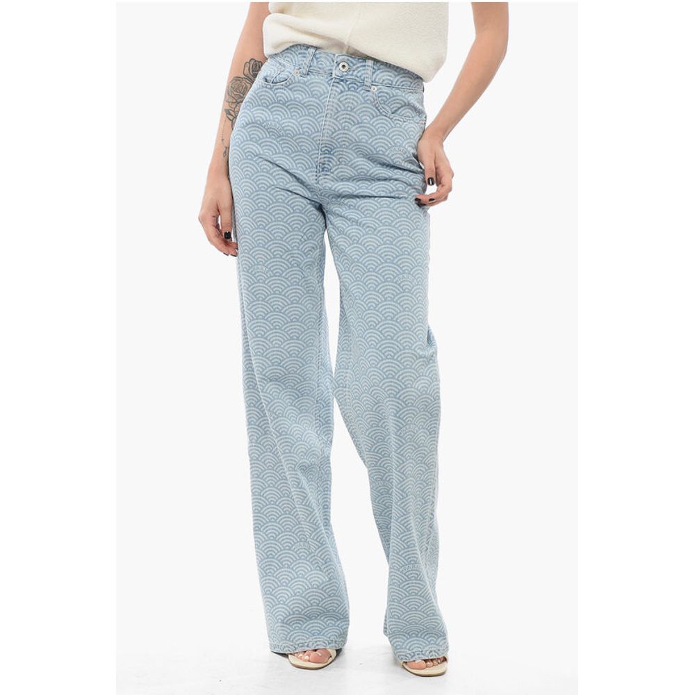 Kenzo Rainbow Patterned SEIGAIHA AYAME Straight Fit Denims 23cm