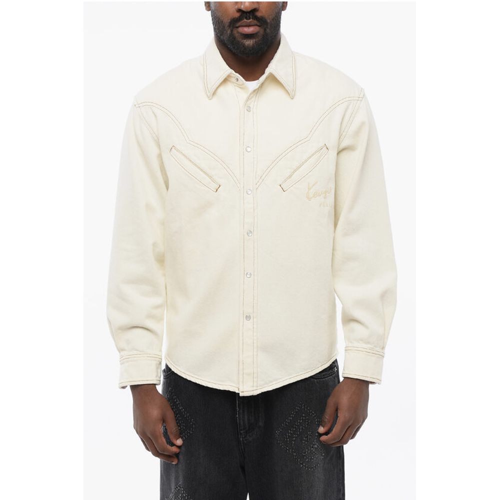 Kenzo Denim WESTERN Shirt with Embroidered Logo