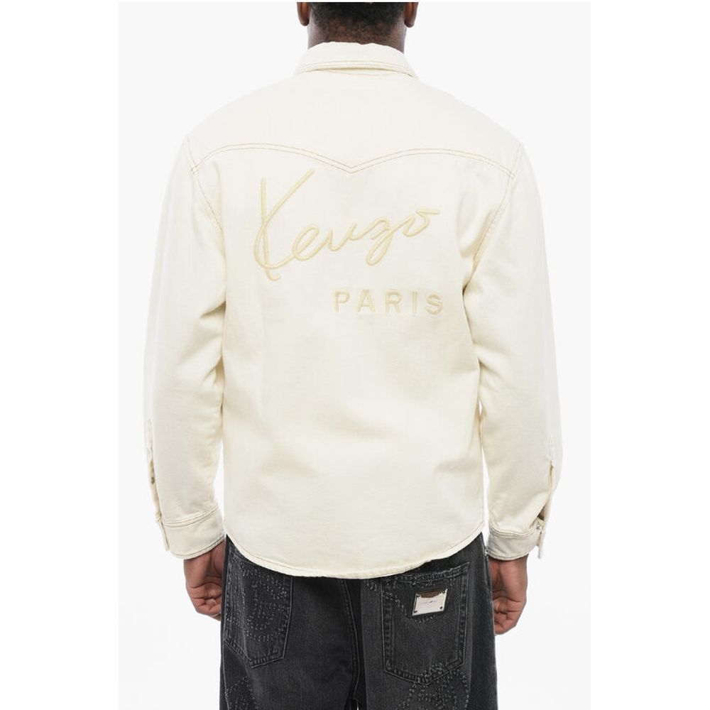 Kenzo Denim WESTERN Shirt with Embroidered Logo