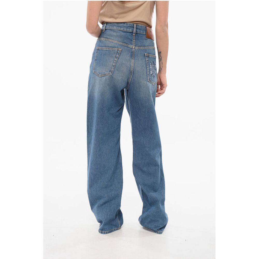 Etro Dark Washed Regular Fit Denims with Embroidered Pocket 24cm