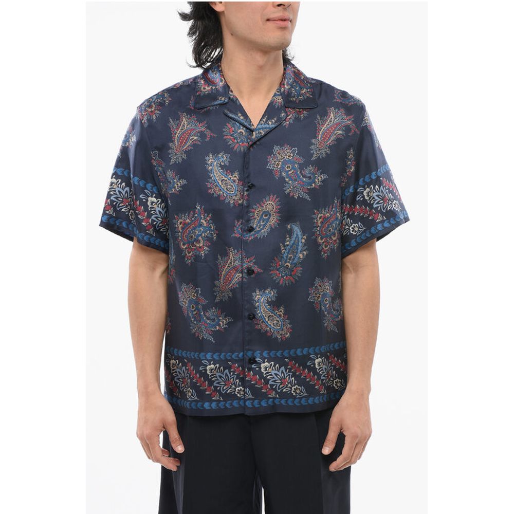 Etro Paisley Patterned Silk Bowling Shirt