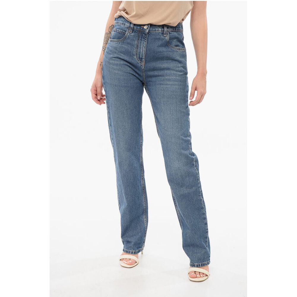 Etro Dark Washed Slim Fit Denims with Embroidered Pockets 18cm