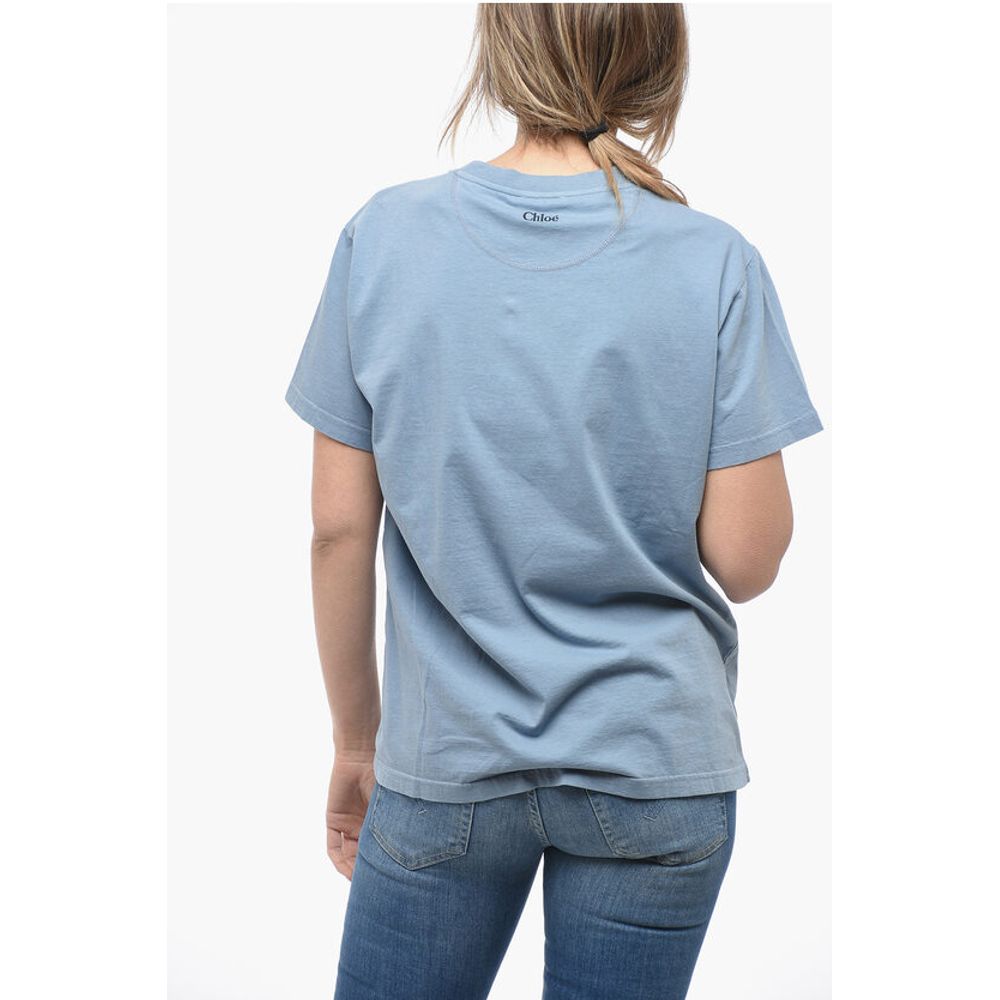Chloé Crew Neck Monochrome Cotton T-Shirt