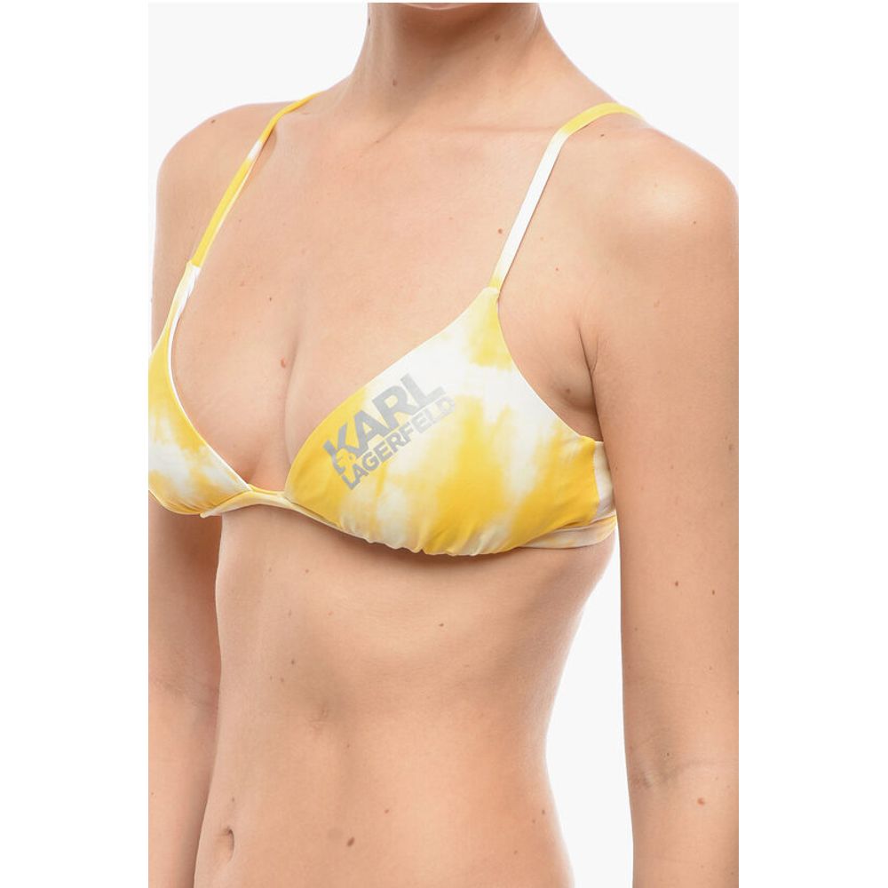 Karl Lagerfeld Tie-Dye Effect Triangle Bikini Top