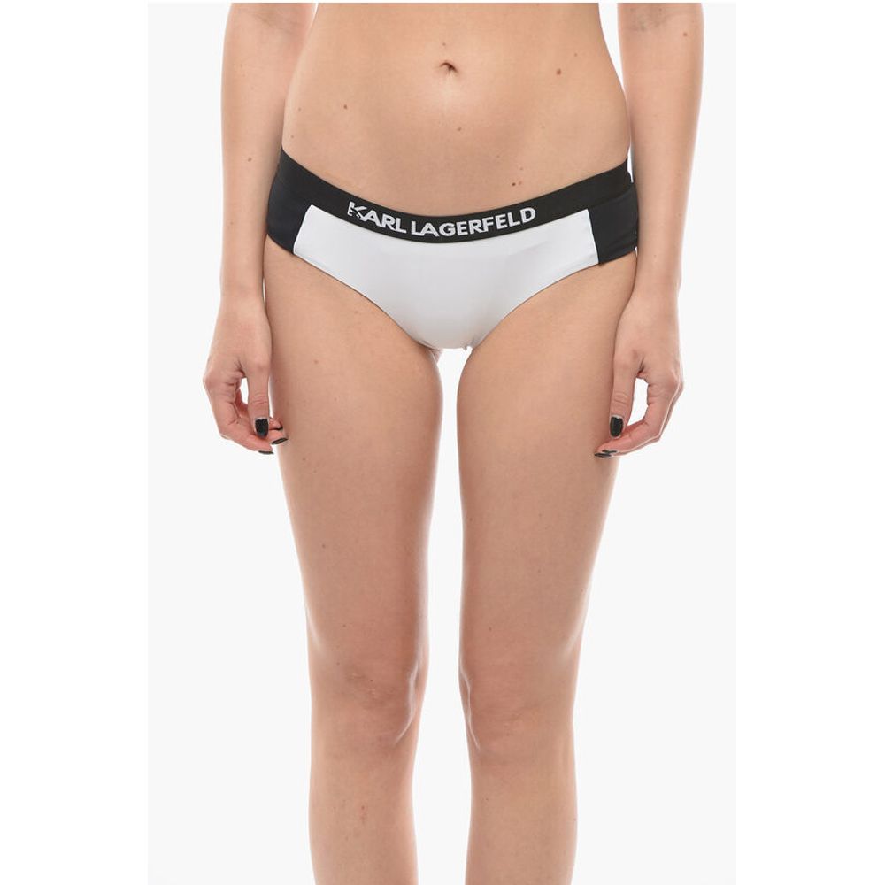 Karl Lagerfeld Two-Tone SPORT Bikini Bottom with Logoed Elastic Band At the