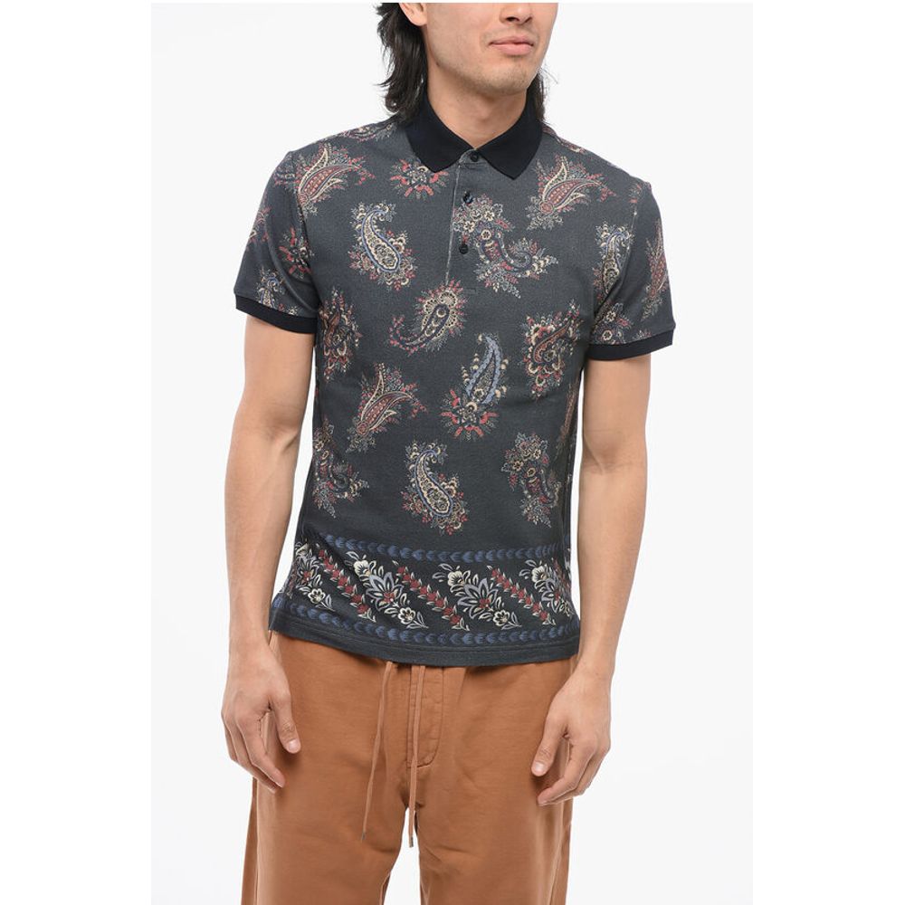 Etro Paisley Patterned Piquet Cotton Polo