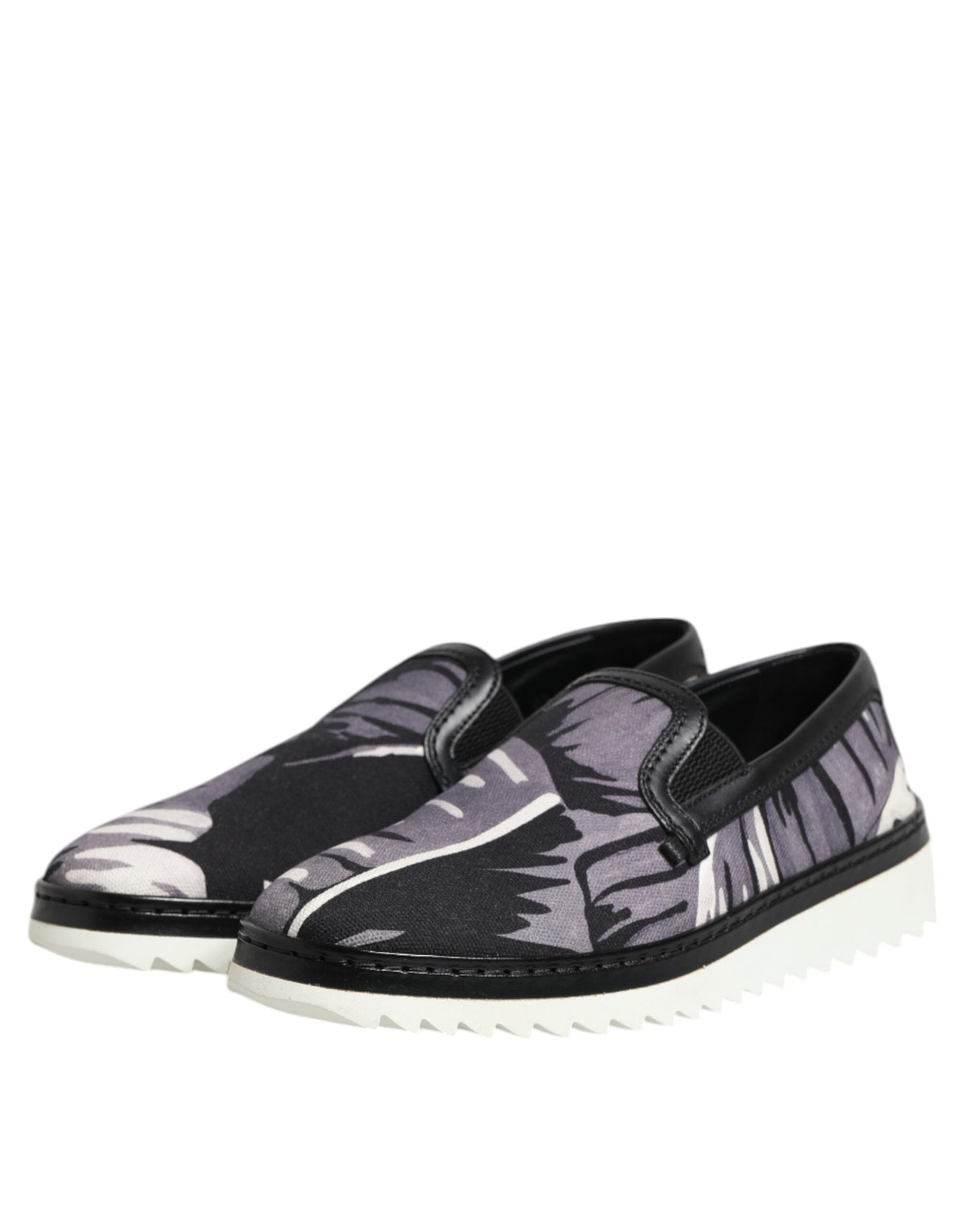 Dolce & Gabbana Black Tropical Slip On Men Sneakers Shoes