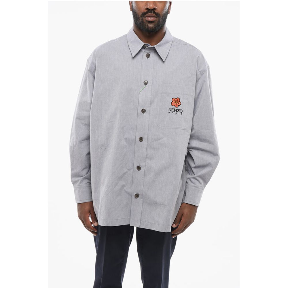 Kenzo Popeline FLOWER CREST Shirt with Breast-pocket