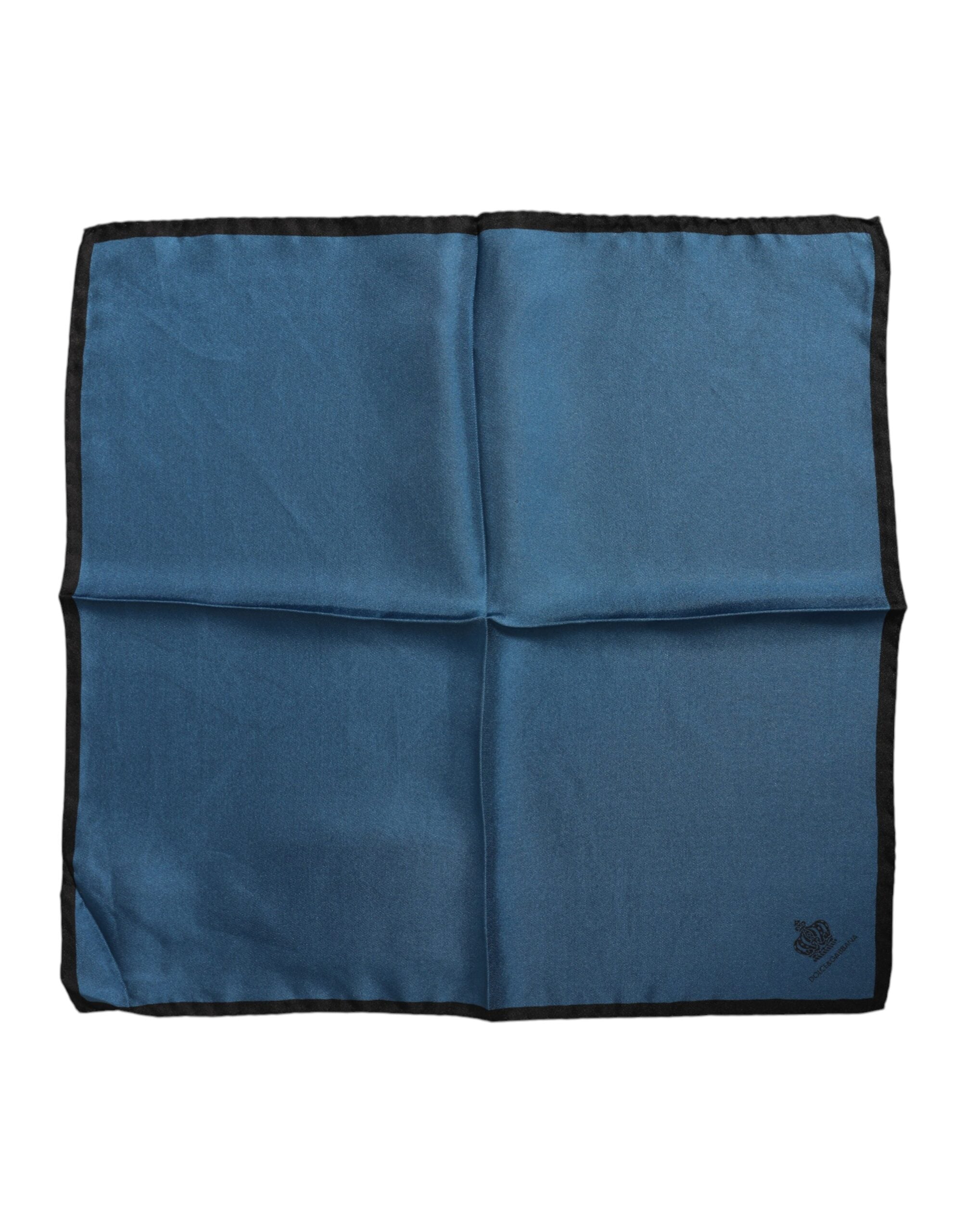Dolce & Gabbana Blue DG Crown Silk Square Men Foulard Scarf