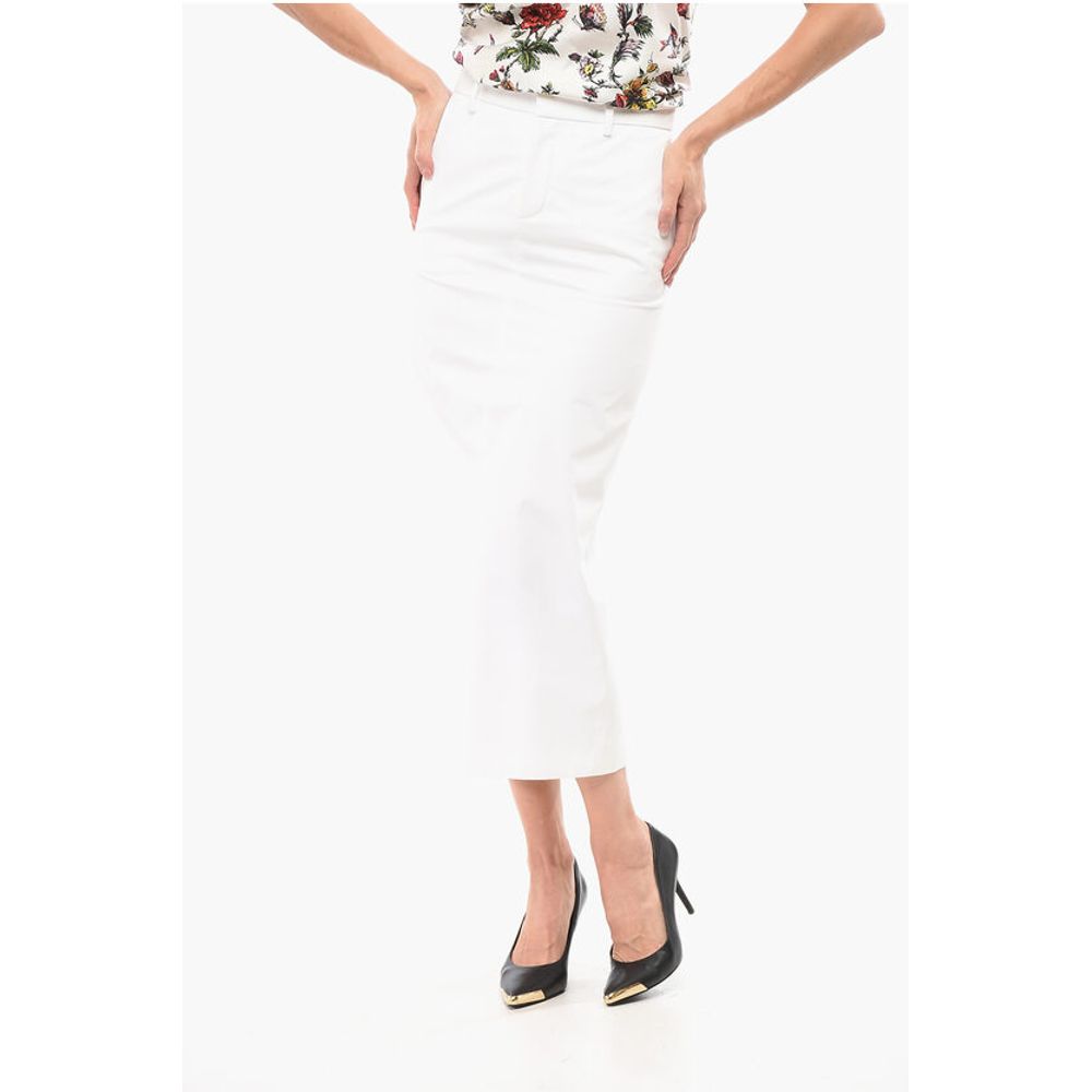 Valentino Cotton Longuette Skirt With Belt Loops