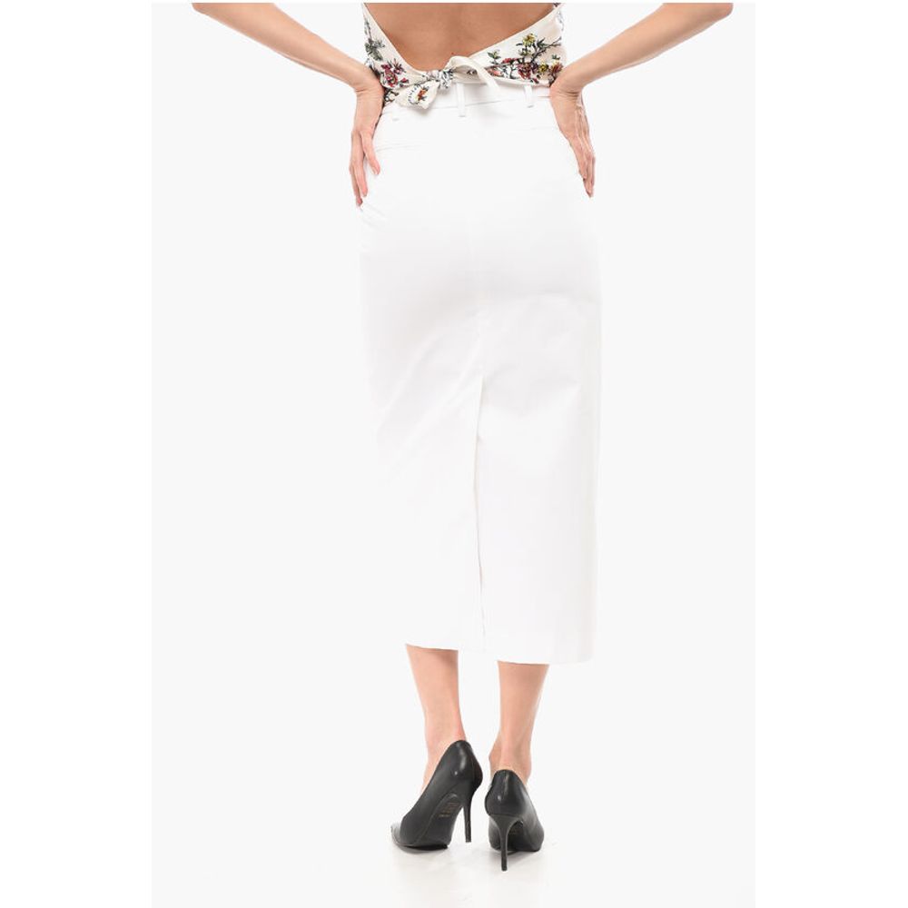 Valentino Cotton Longuette Skirt With Belt Loops
