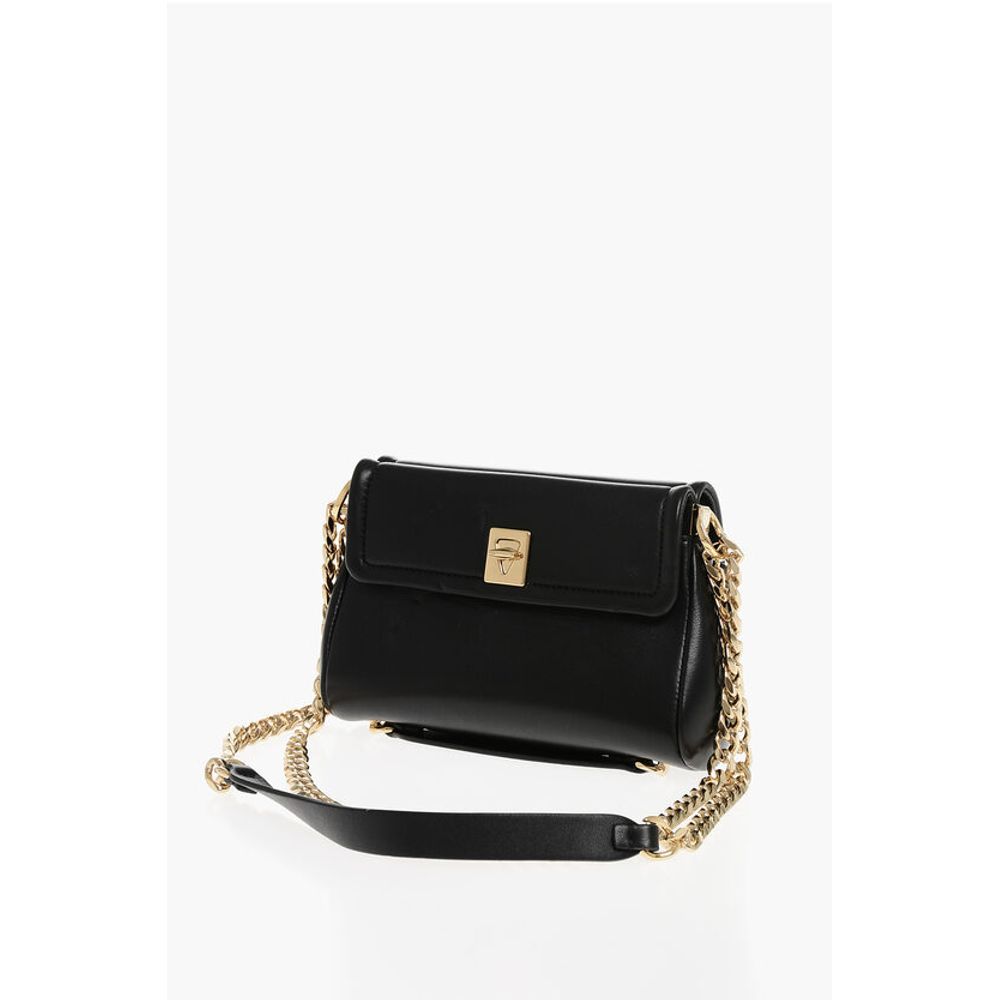 Valentino Leather Crossbody Bag with Logoed Buckle