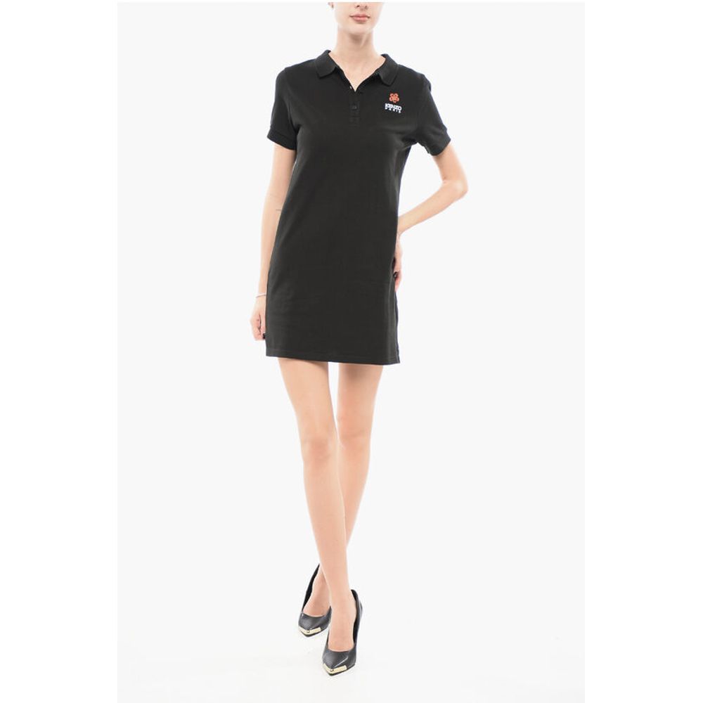 Kenzo Piquet Cotton Tee Dress with Polo Neck
