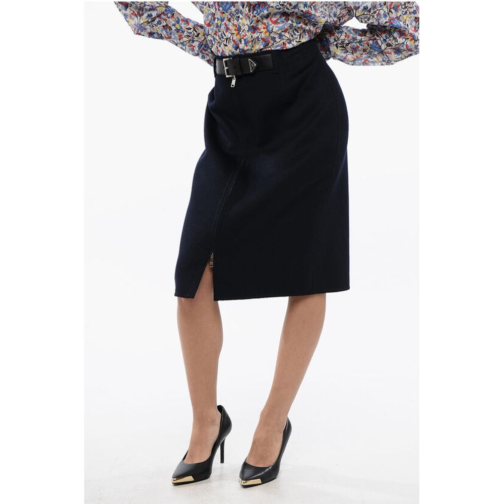 Prada Angora Blend Longuette with Leather Belt