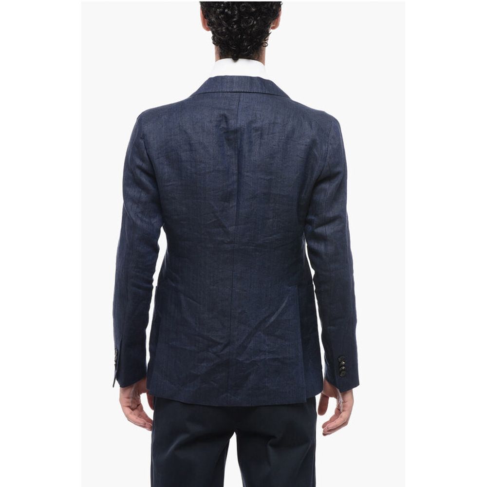 Tagliatore Delavé Linen Blazer with Welt Pockets