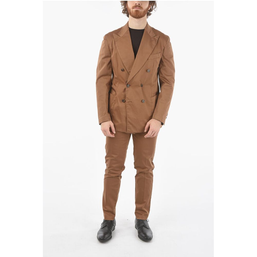 Corneliani CC COLLECTION side vents peak lapel double breasted suit
