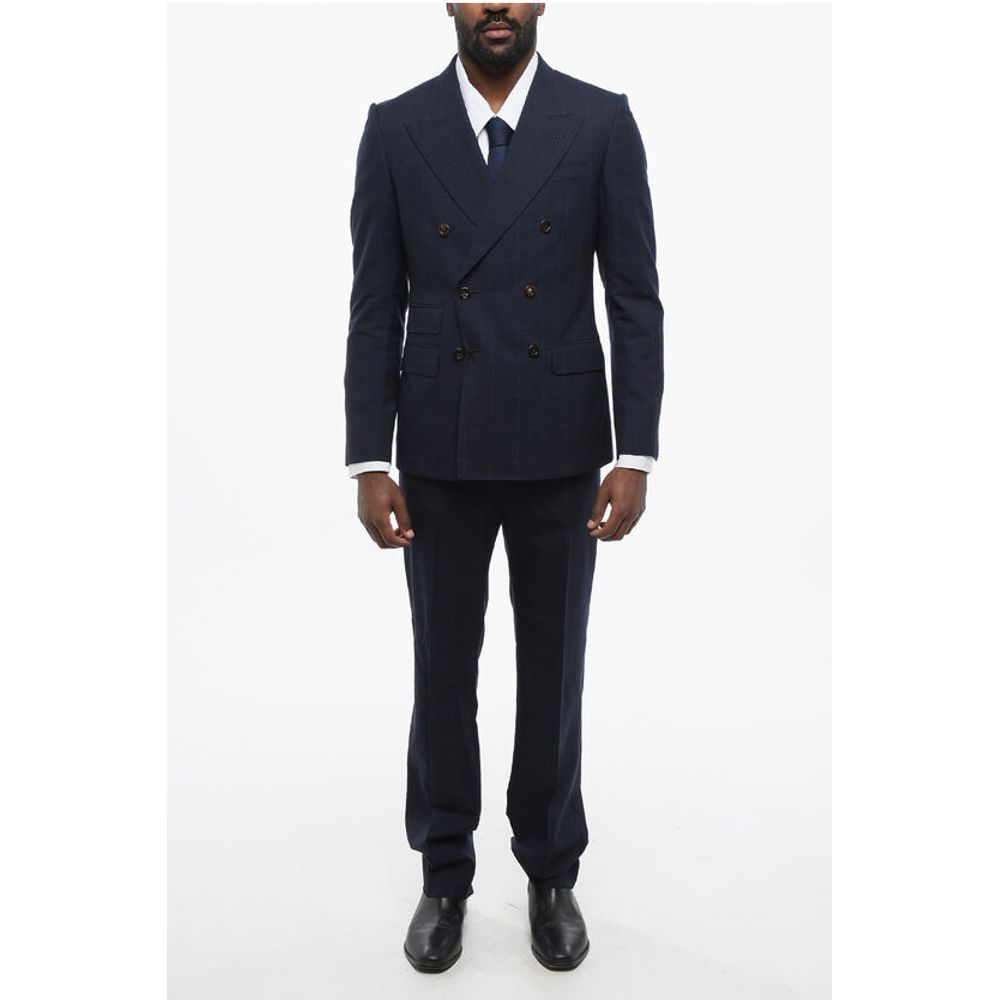 Gucci Double-breasted Monogram Jacquard Wool Suit