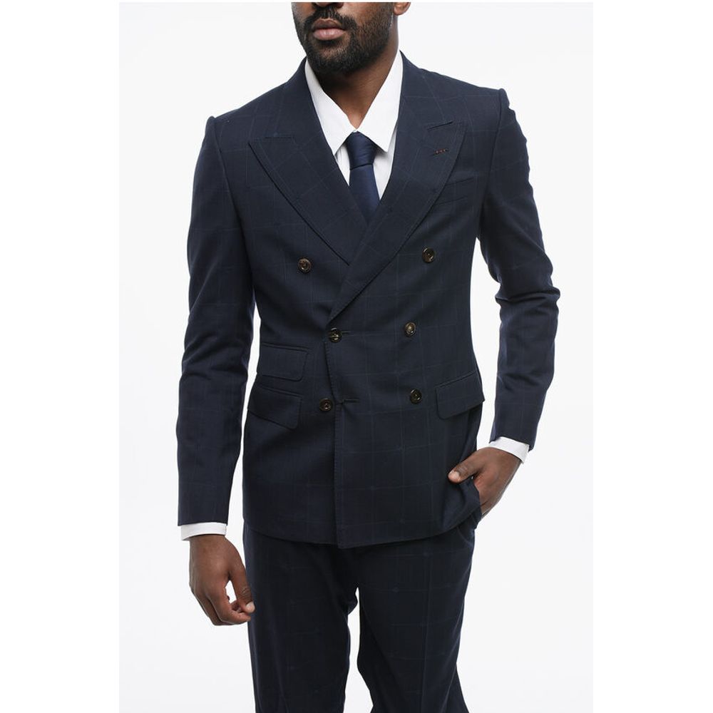 Gucci Double-breasted Monogram Jacquard Wool Suit