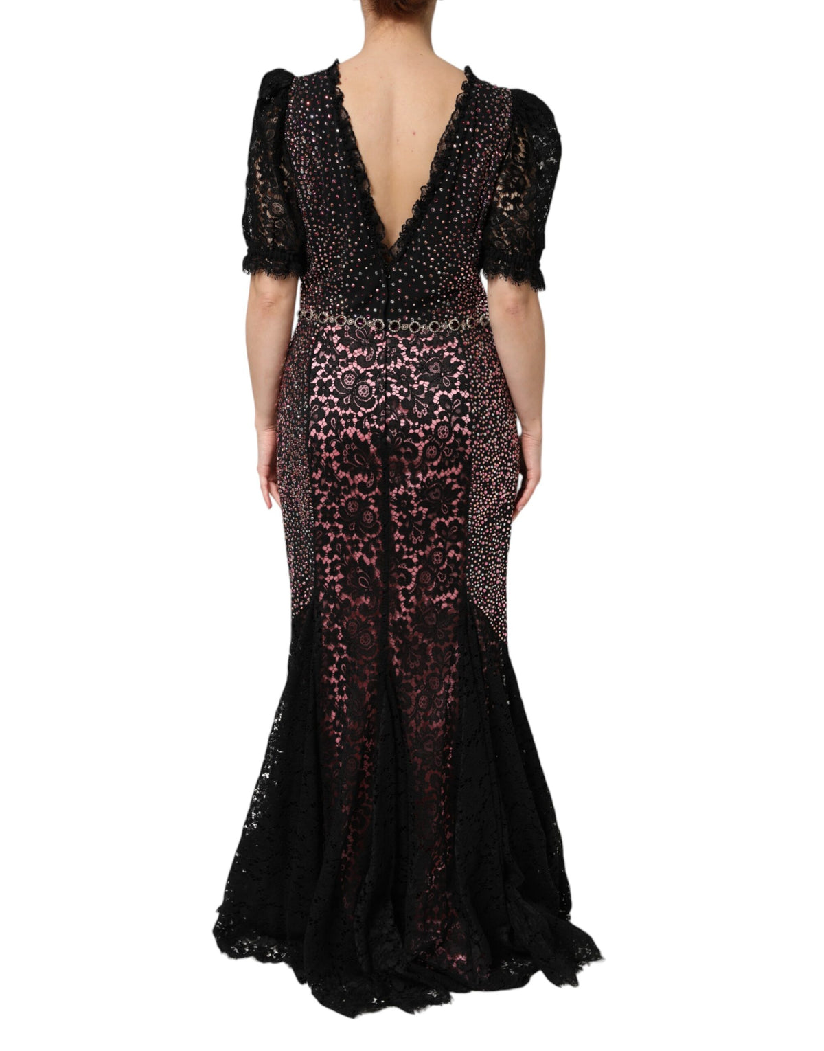 Dolce & Gabbana Multicolor Embellished Mermaid Gown Dress