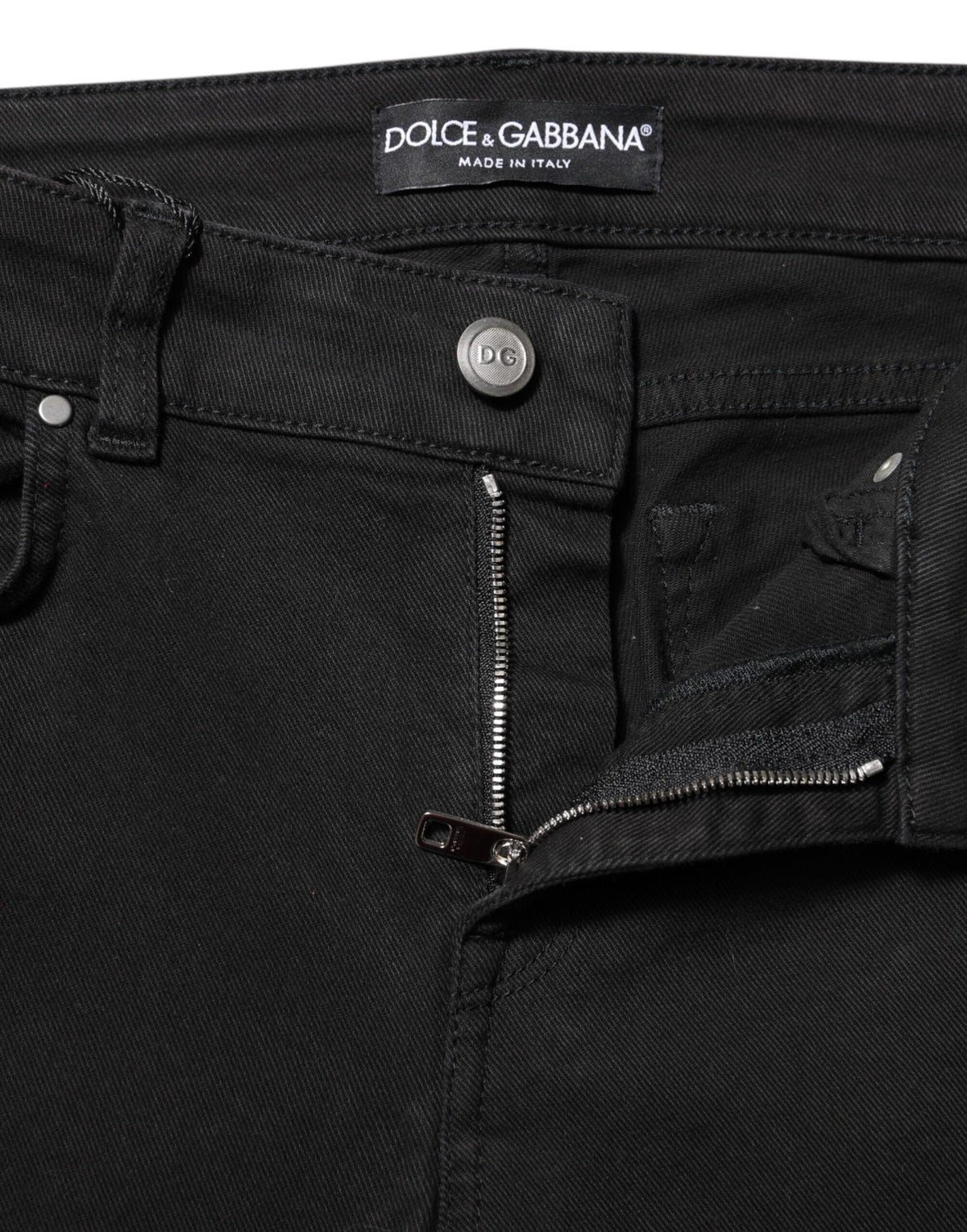 Dolce & Gabbana Black Cotton Skinny Mid Waisted Denim Jeans