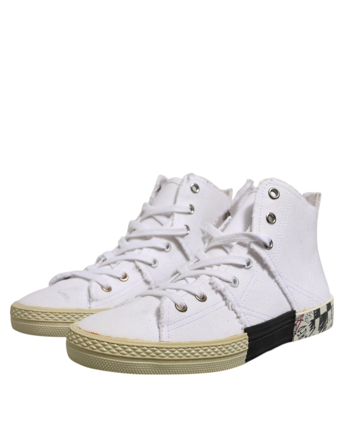 Maison Margiela White Lace Up Mid Top Women Sneakers Shoes