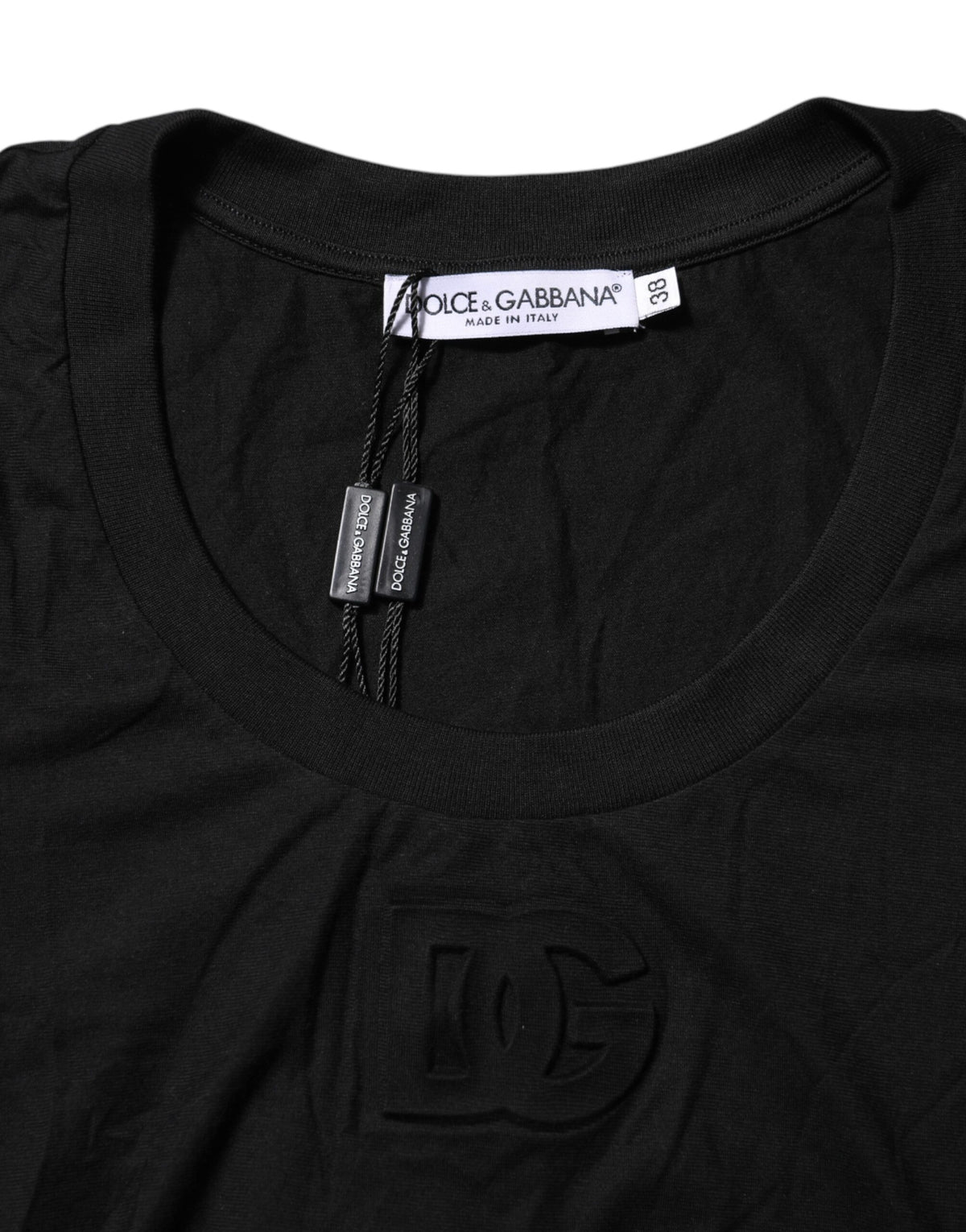 Dolce & Gabbana Black Cotton Short Sleeves Round Neck T-shirt