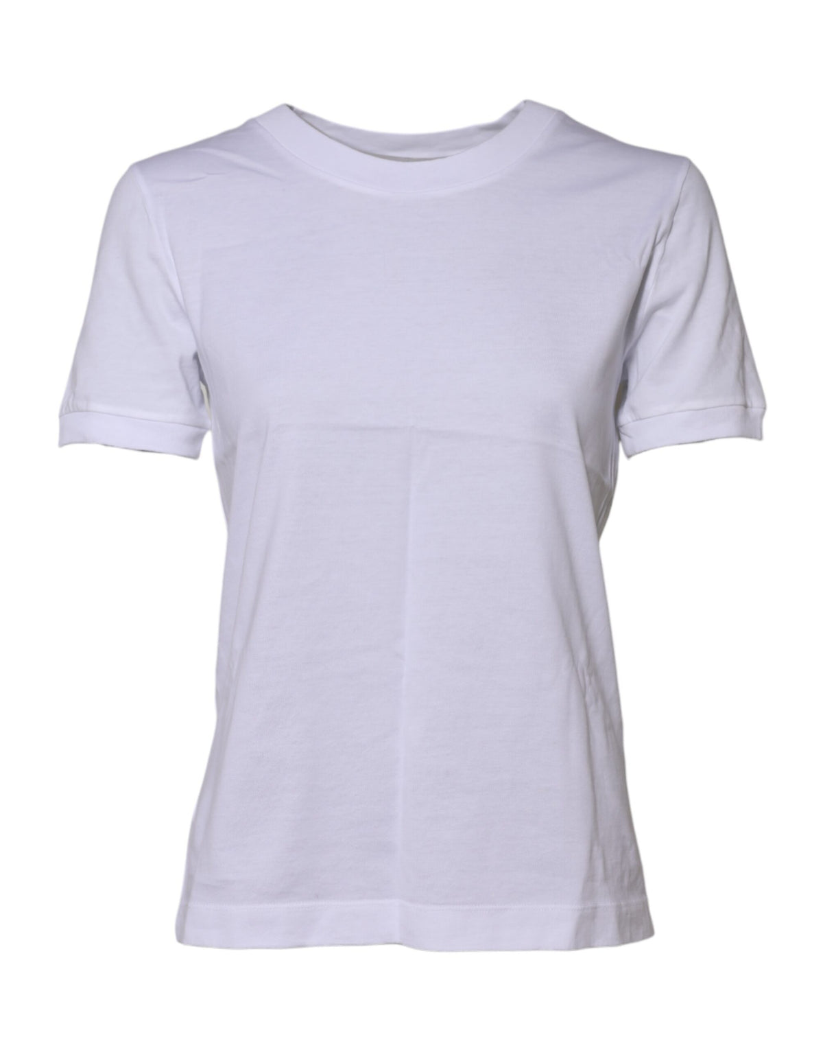 Dolce & Gabbana White Cotton Round Neck Short Sleeves T-shirt