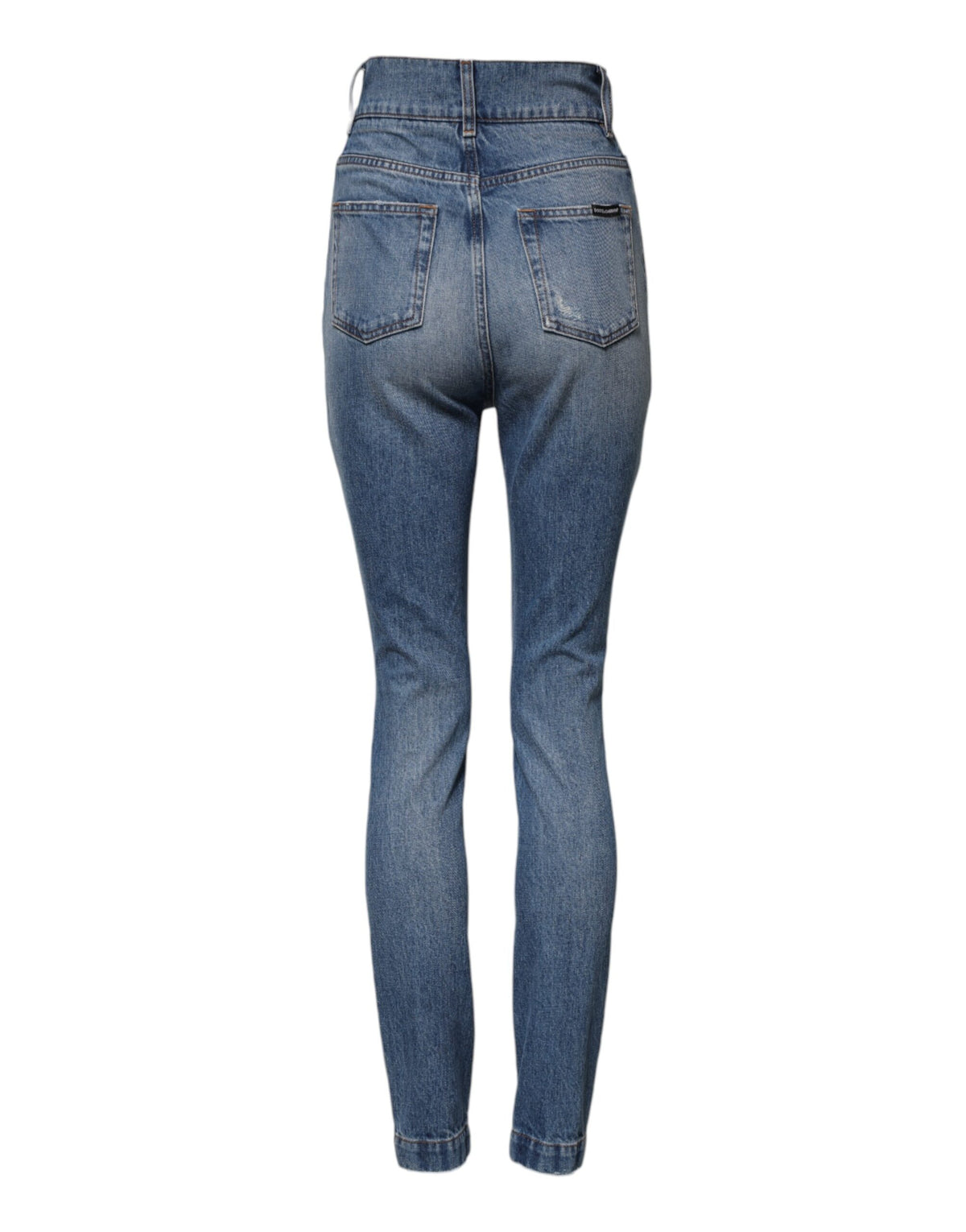 Dolce & Gabbana Blue Washed Skinny High Waist Denim Jeans