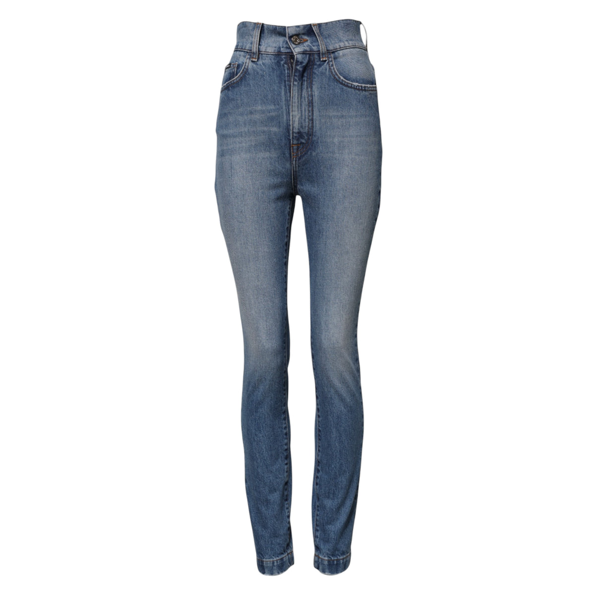 Dolce & Gabbana Blue Washed Skinny High Waist Denim Jeans