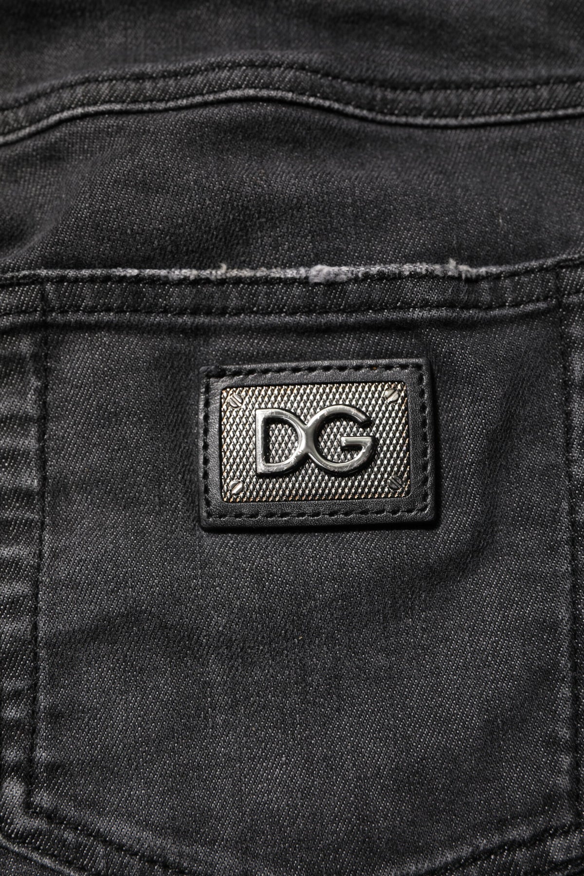 Dolce & Gabbana Black Cotton Low Waist Skinny Denim Jeans