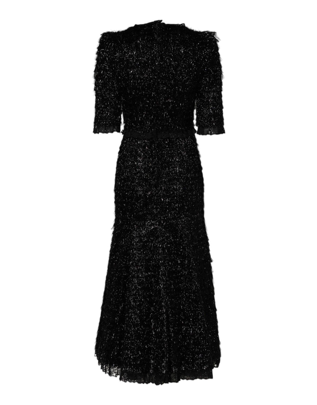 Dolce & Gabbana Metallic Black Polyester A-line Midi Dress