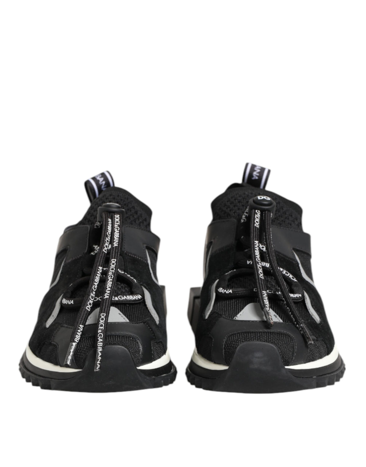 Dolce & Gabbana Black White Logo Sorrento Sneakers Shoes