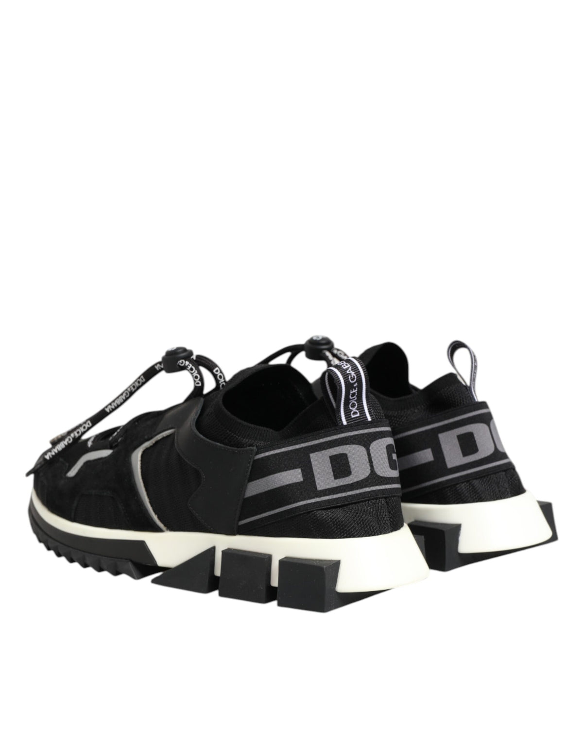 Dolce & Gabbana Black White Logo Sorrento Sneakers Shoes