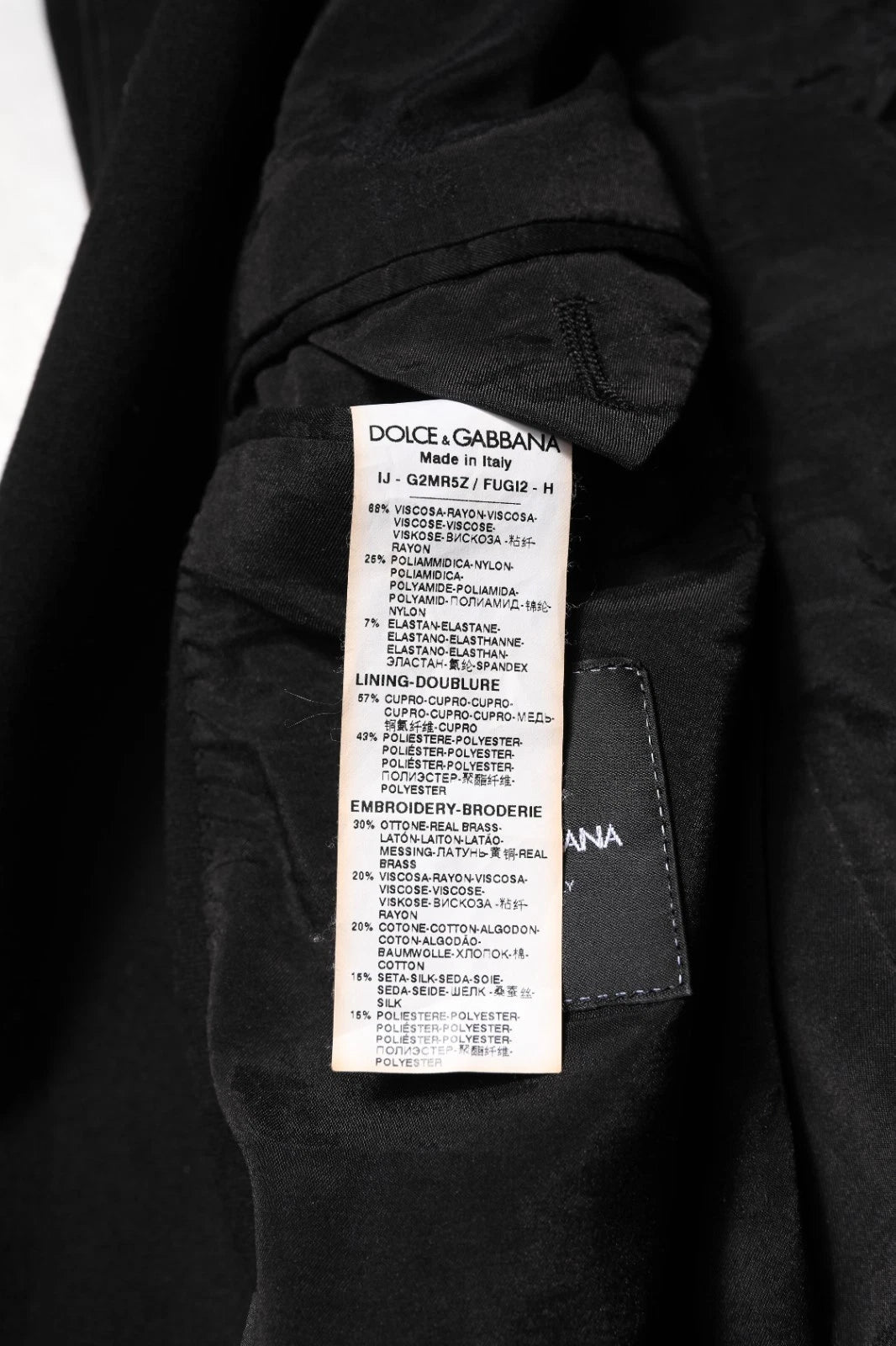 Dolce & Gabbana Black Viscose DG Crown Blazer Coat Jacket