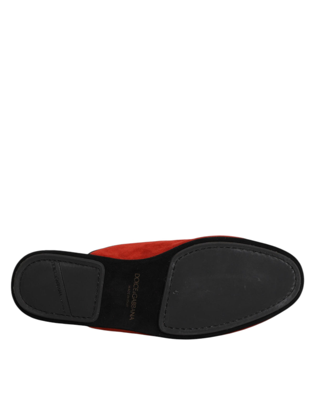 Dolce & Gabbana Orange Suede Slides Flat Slipper Shoes