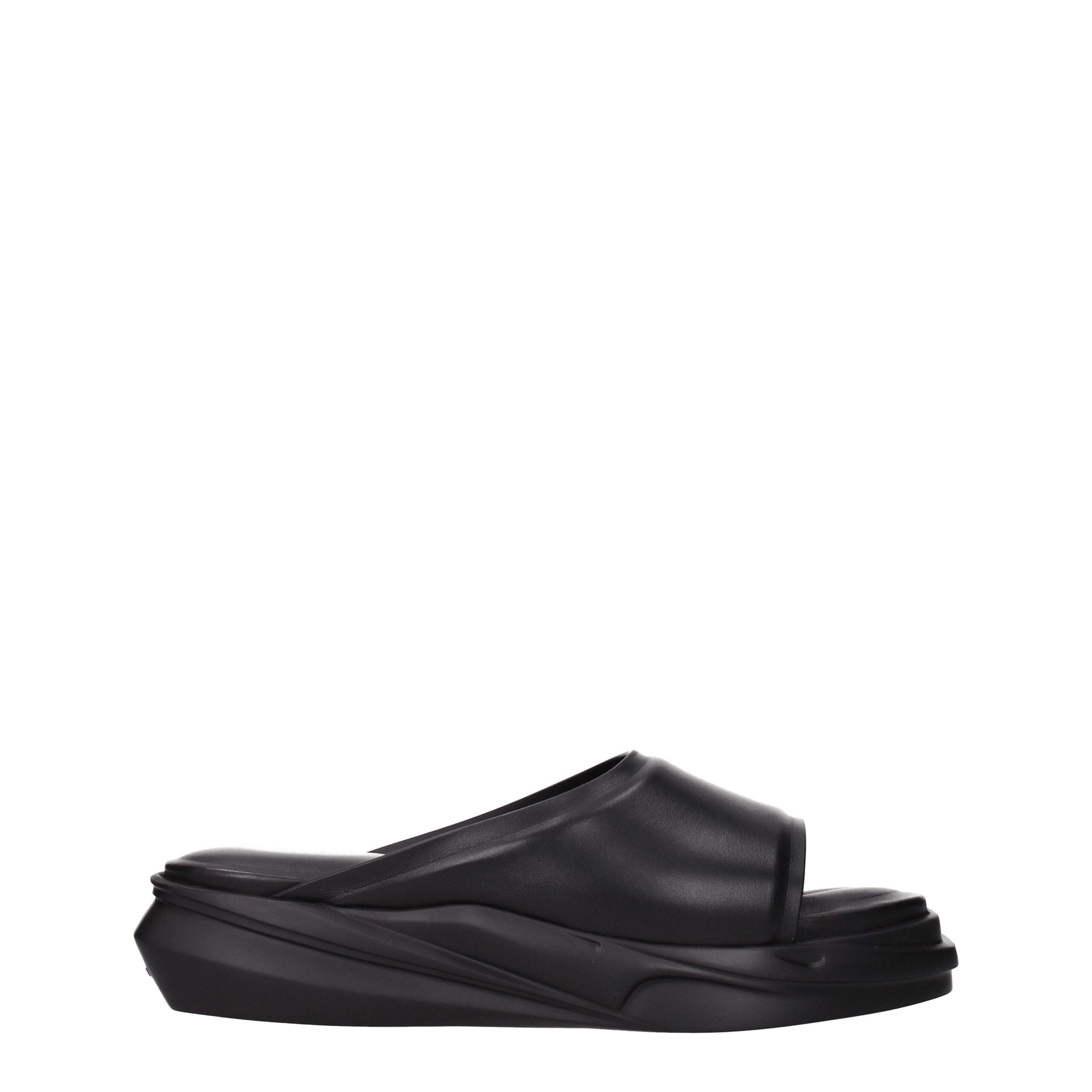 Alyx Black Leather Slippers Sandals