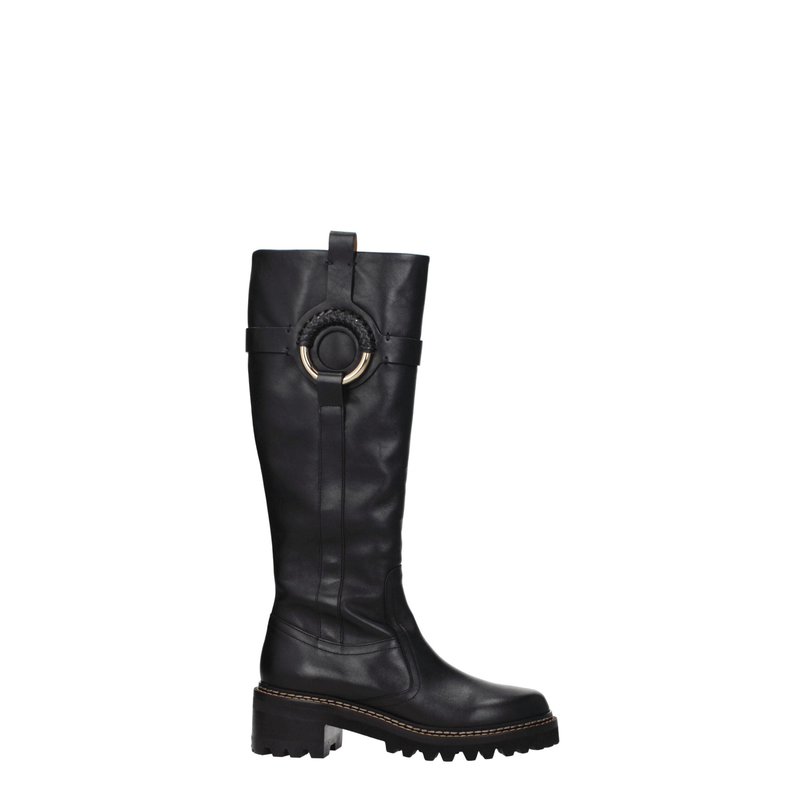 See By Chloé Black Leather Over The Knee
