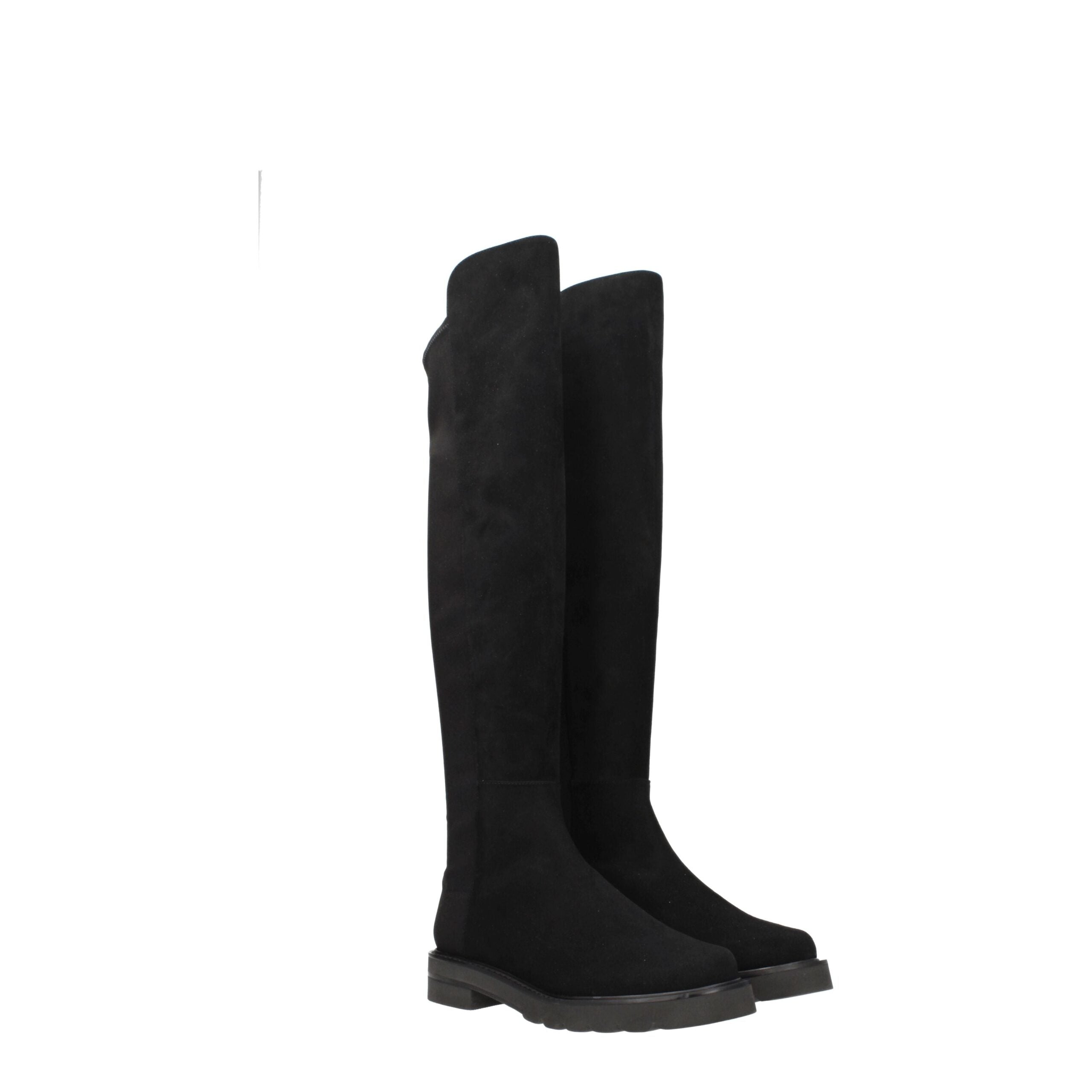 Stuart Weitzman Black Leather Over The Knee