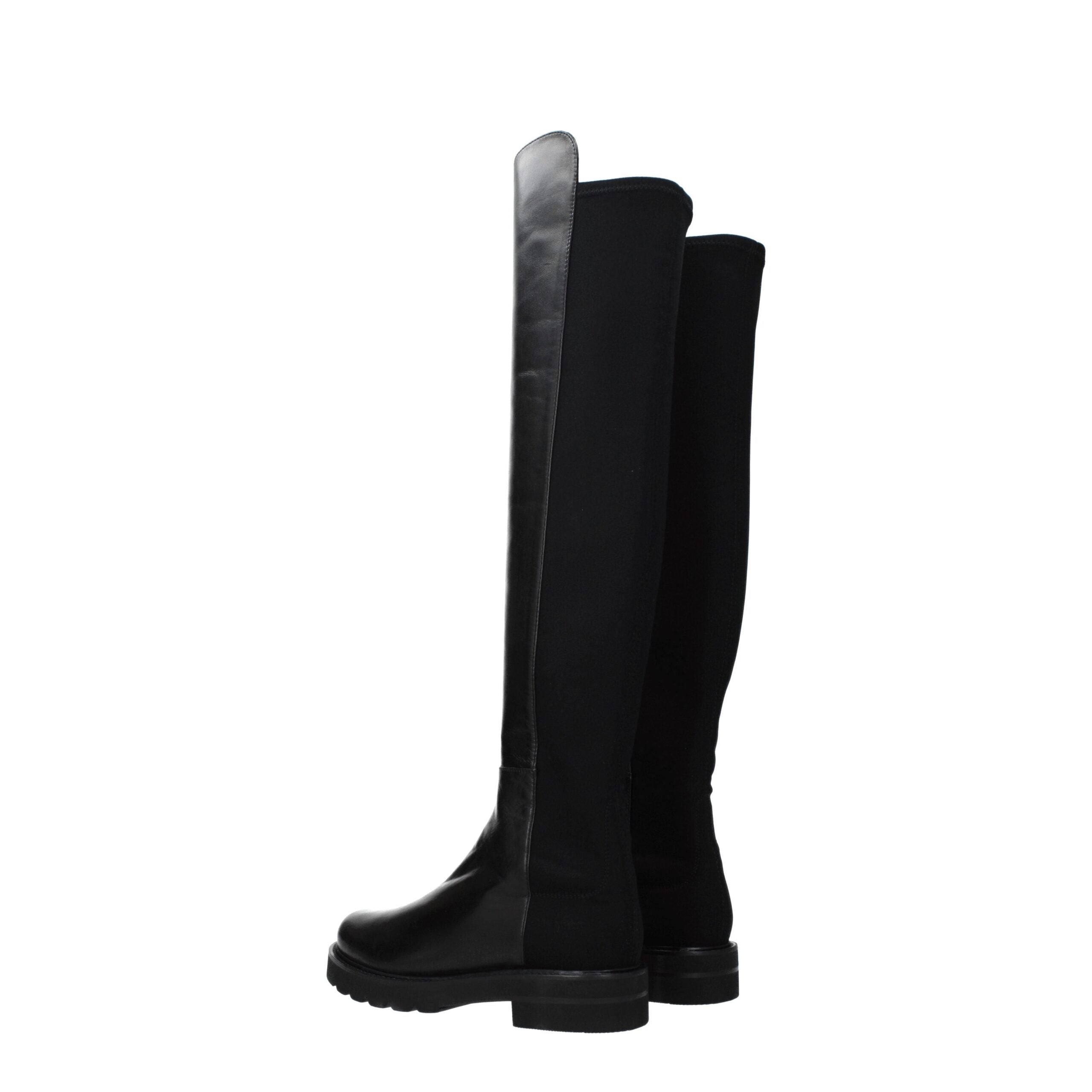 Stuart Weitzman Black Leather Over The Knee