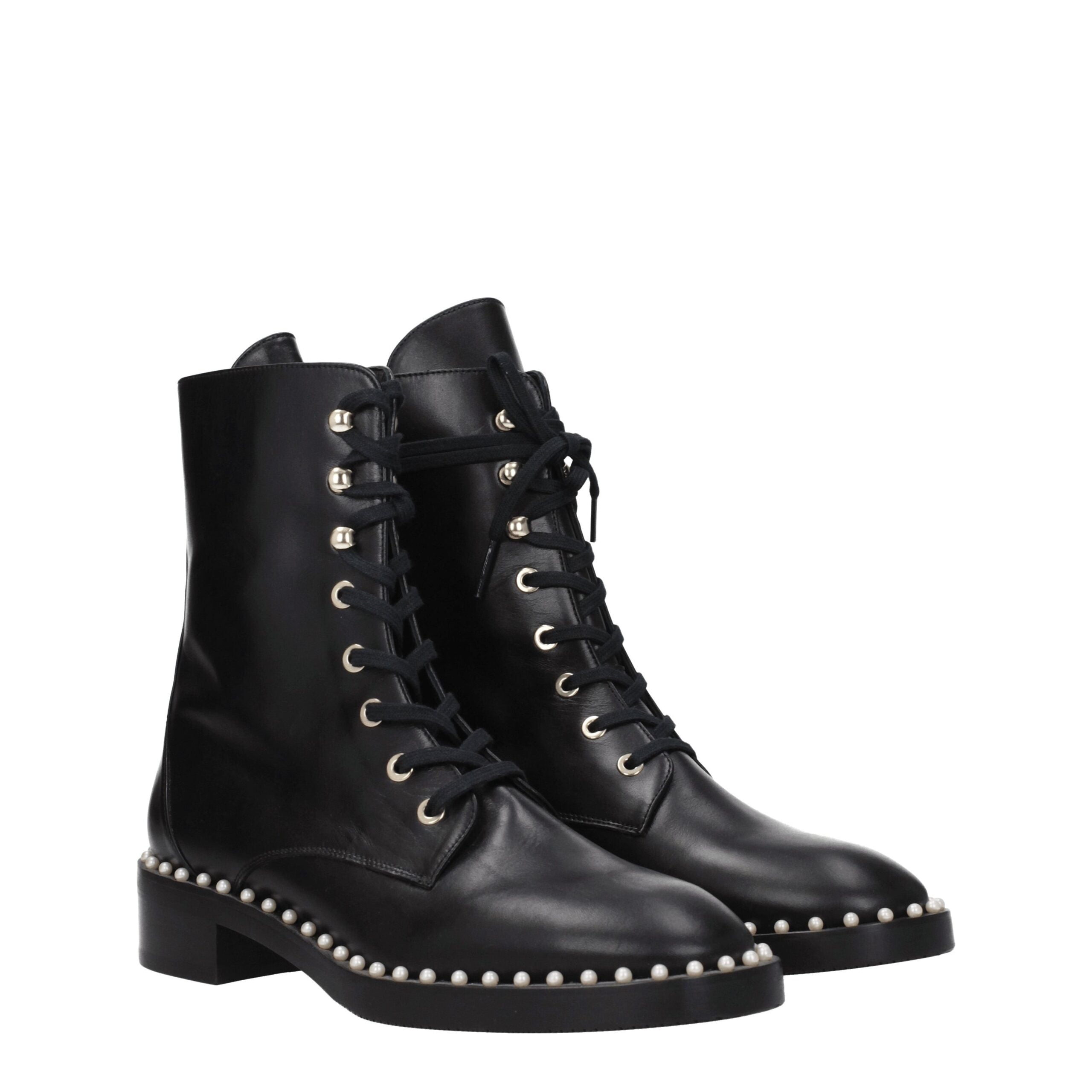 Stuart Weitzman Black Leather Ankle Boots