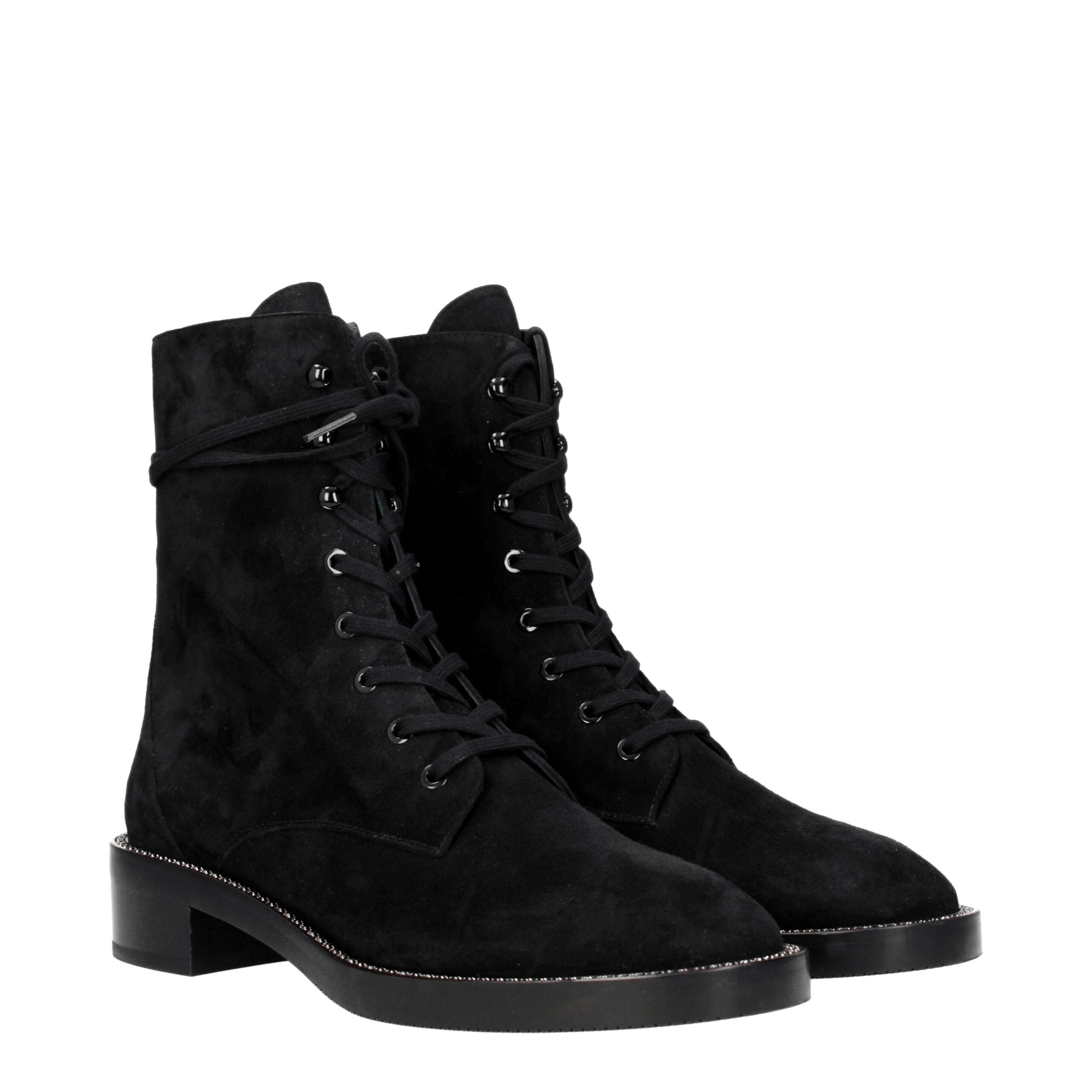 Stuart Weitzman Black Leather Ankle Boots