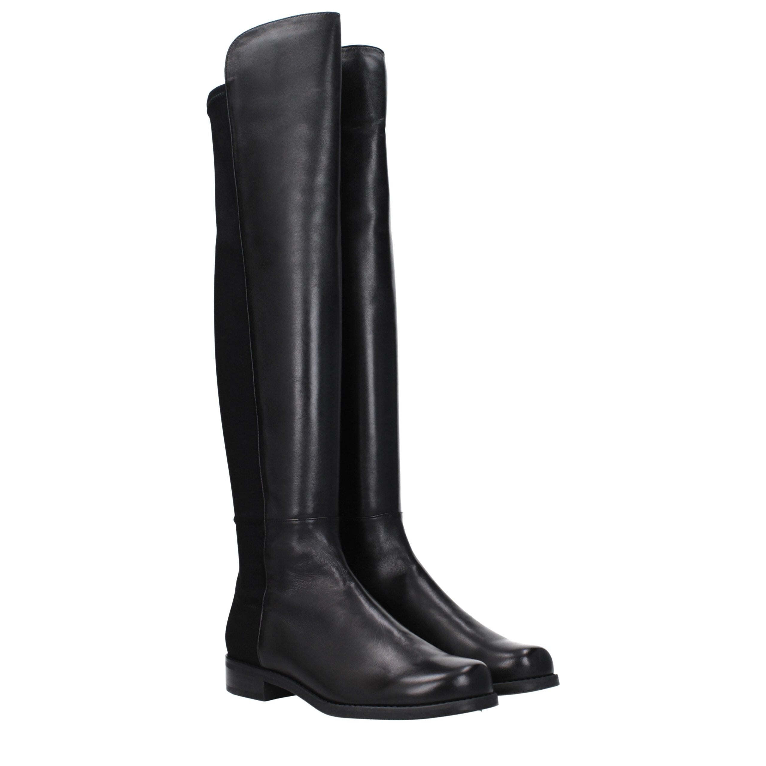 Stuart Weitzman Black Leather Over The Knee