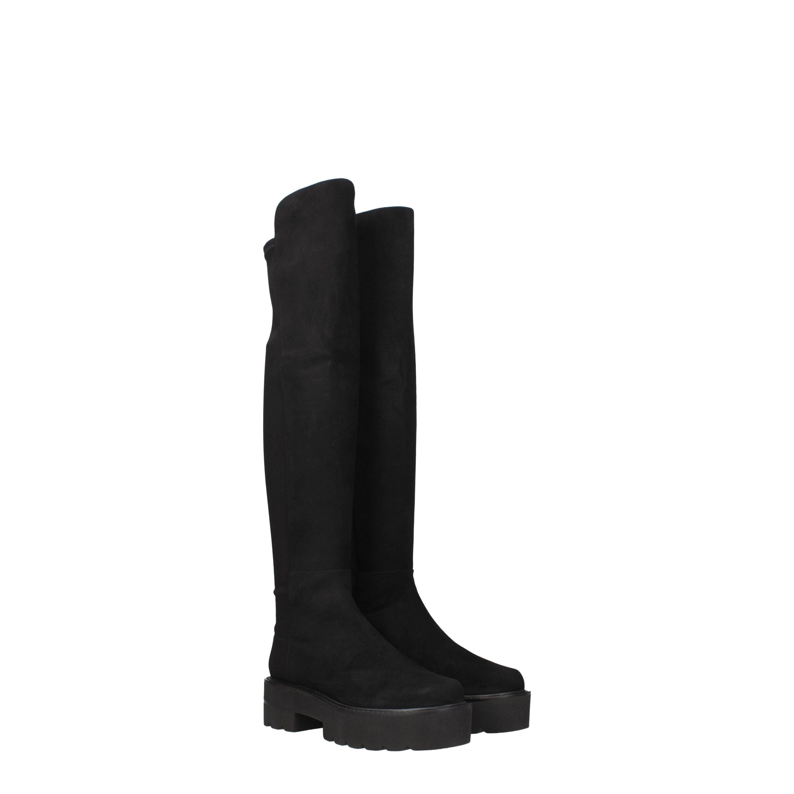 Stuart Weitzman Black Leather Over The Knee