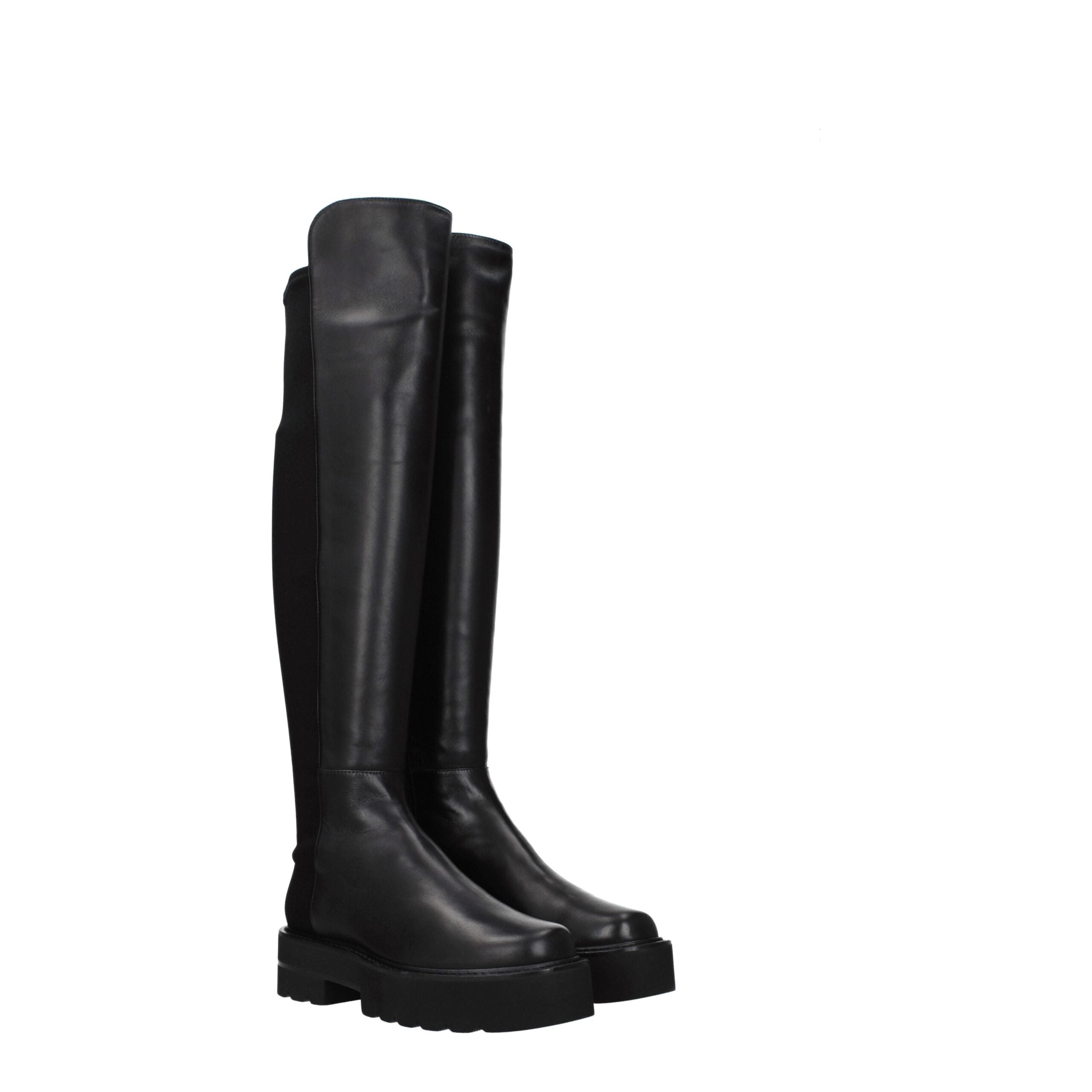 Stuart Weitzman Black Leather Over The Knee