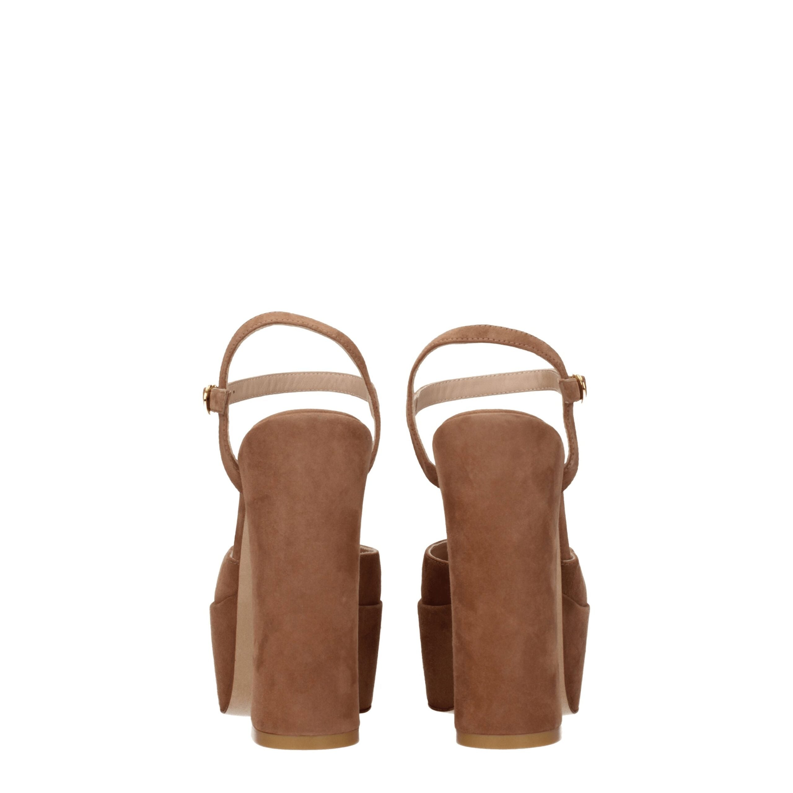 Stuart Weitzman Beige Leather Platforms