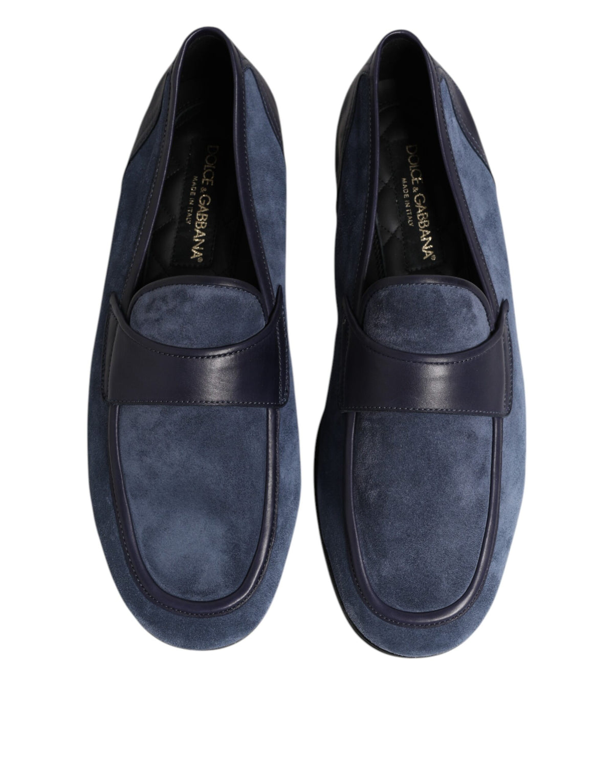 Dolce & Gabbana Blue Suede Leather Loafers Moccasin Shoes