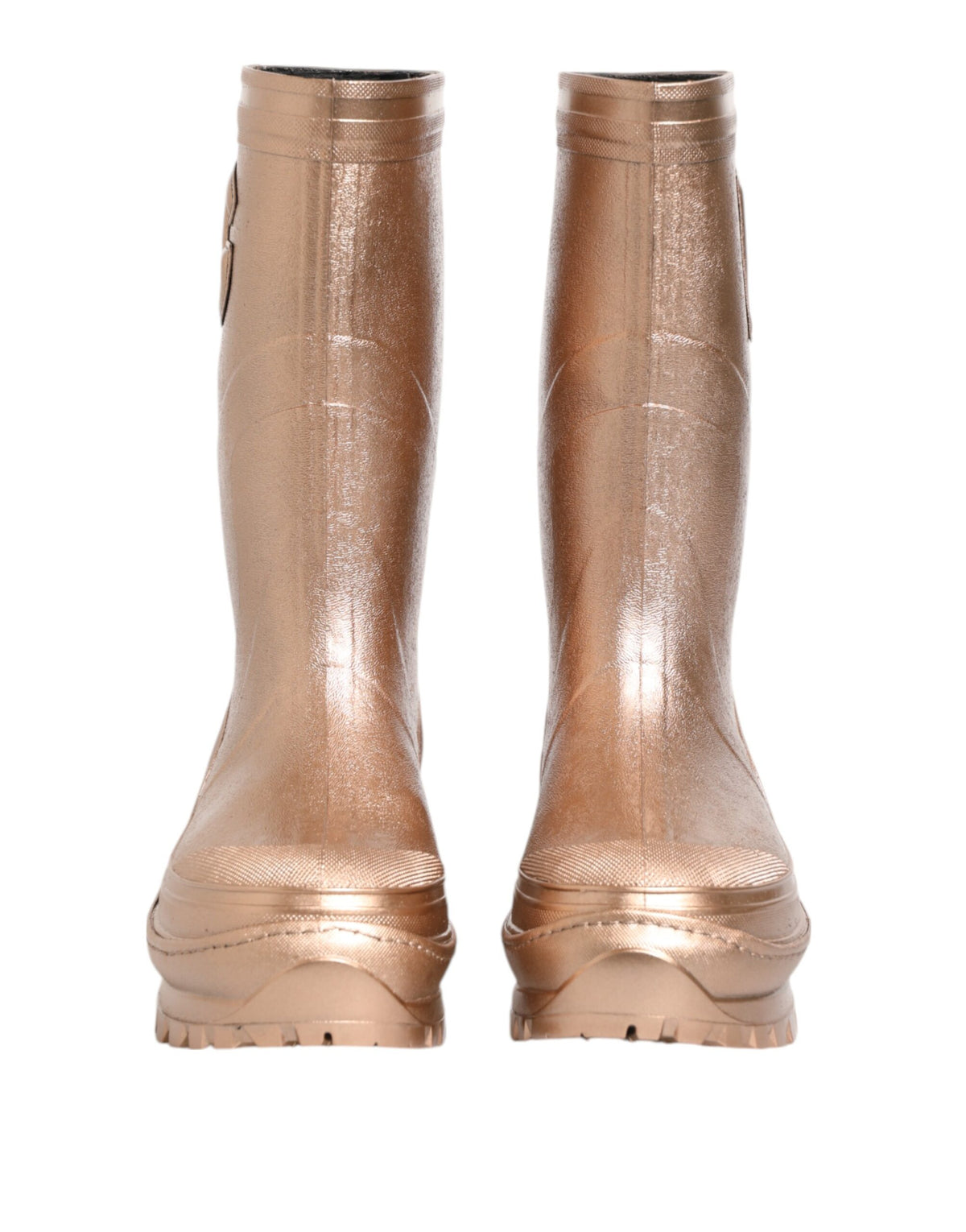 Dolce & Gabbana Rose Gold Rubber Pull On Rain Boots  Shoes