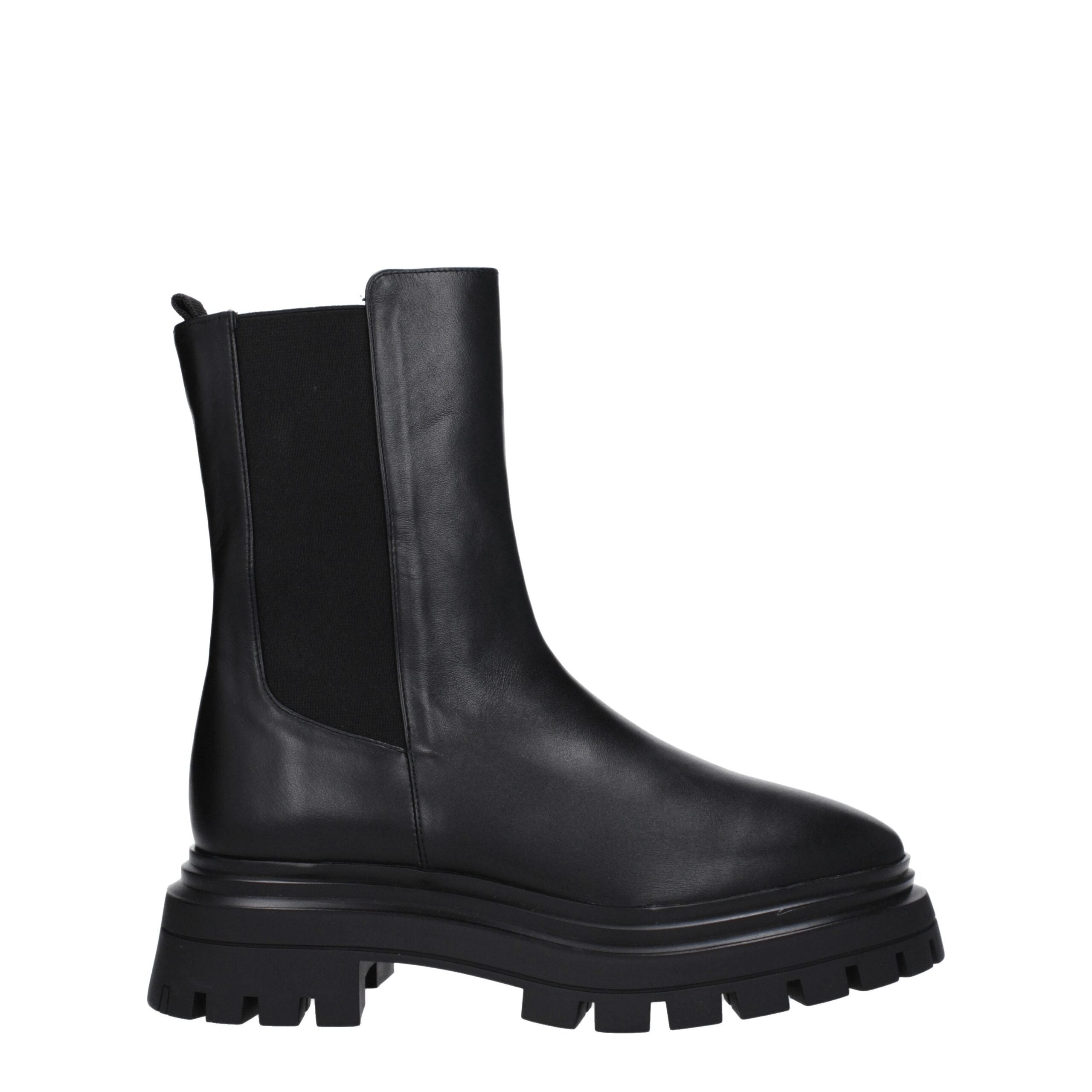 Stuart Weitzman Black Leather Ankle Boots