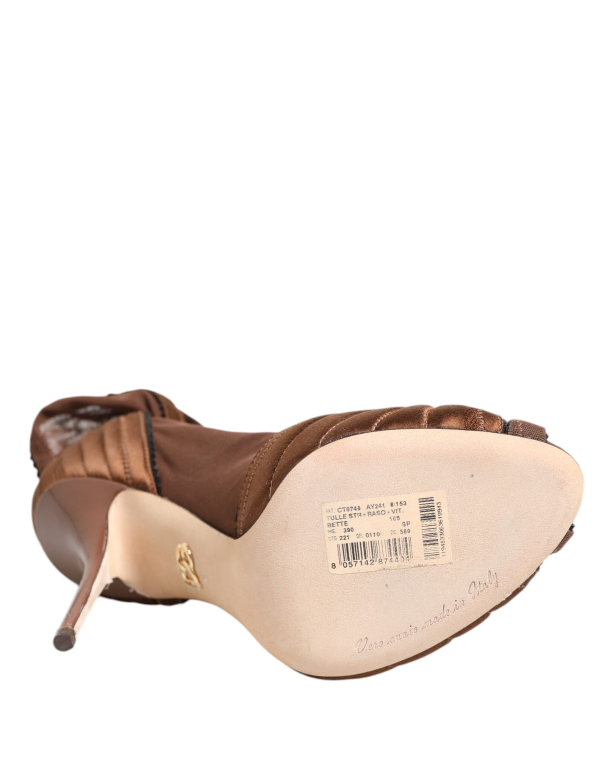 Dolce & Gabbana Brown Bette High Heeled Ankle Boots Shoes